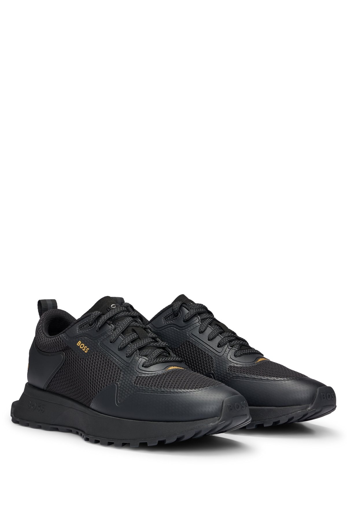 MIXED-MATERIAL TRAINERS WITH MESH DETAILS AND BRANDING - 2