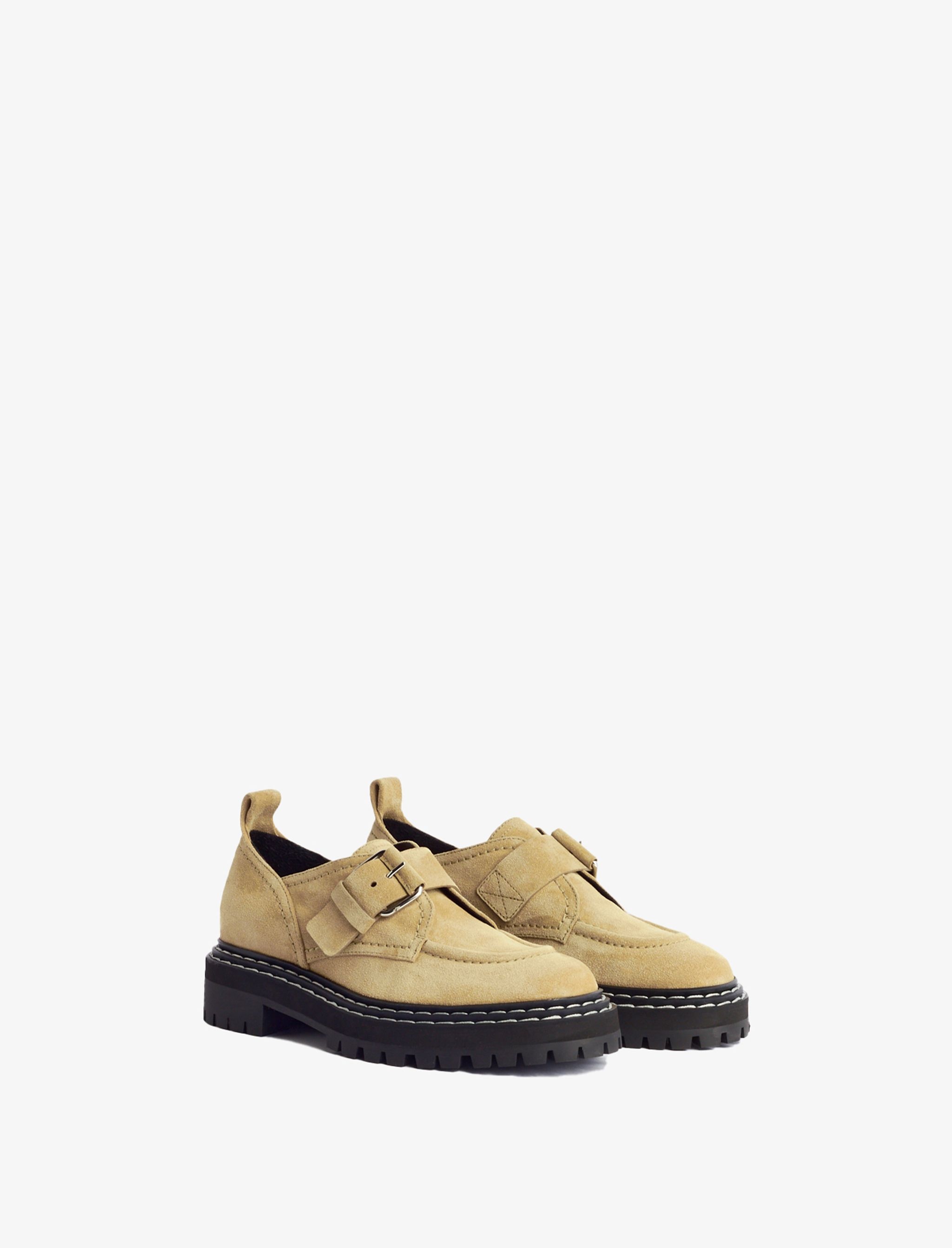 Lug Sole Buckle Oxfords - 2