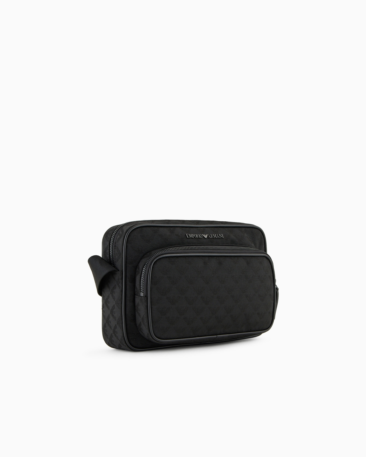 Nylon shoulder bag with all-over jacquard eagle - 2