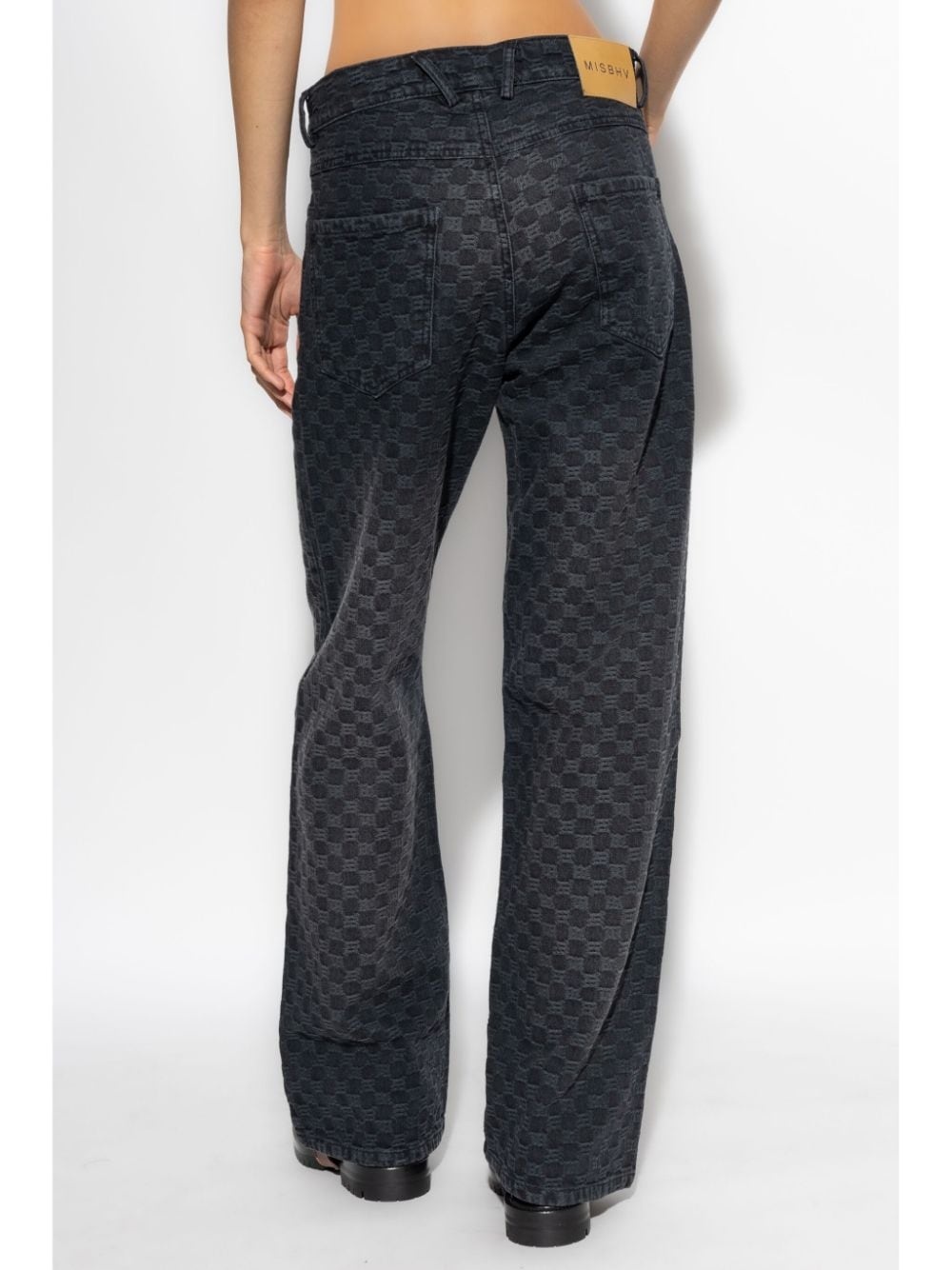 jacquard monogram jeans - 4