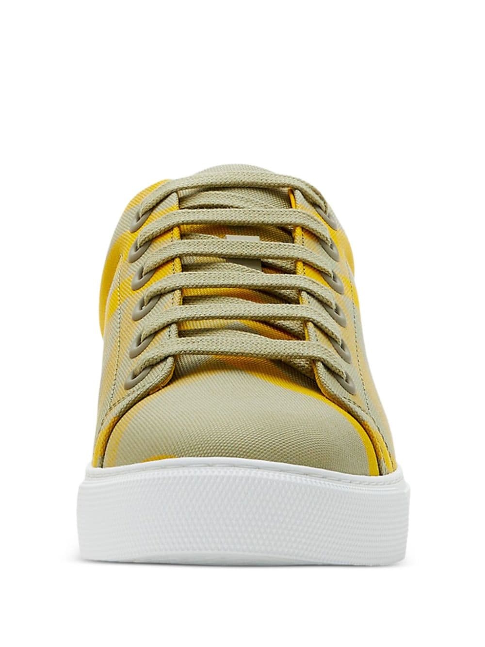 checked low-top canvas sneakers - 2