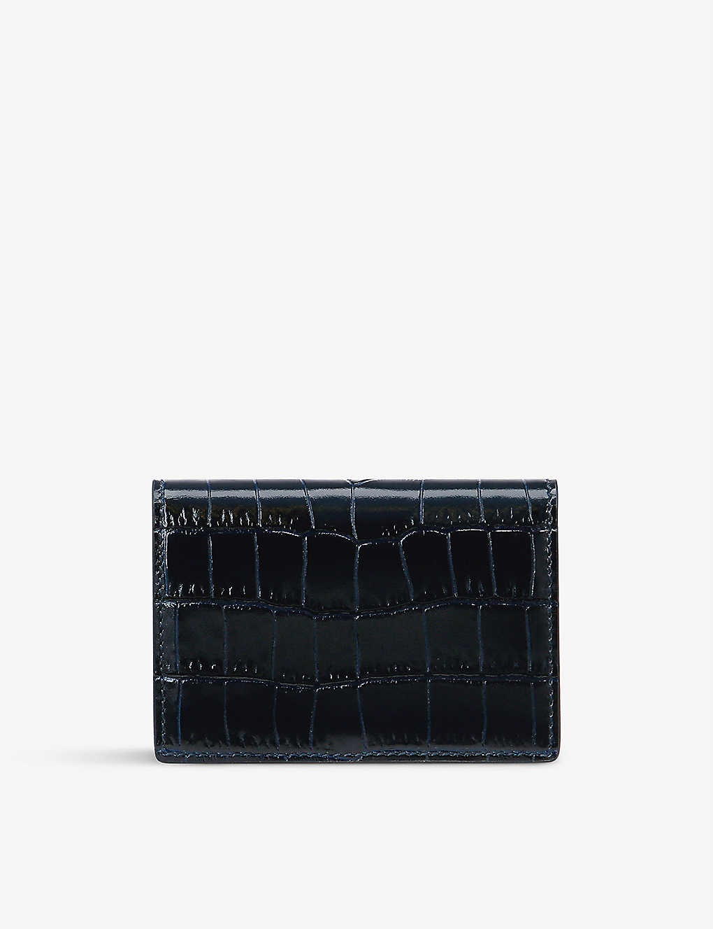 Croc-embossed folded leather purse - 1