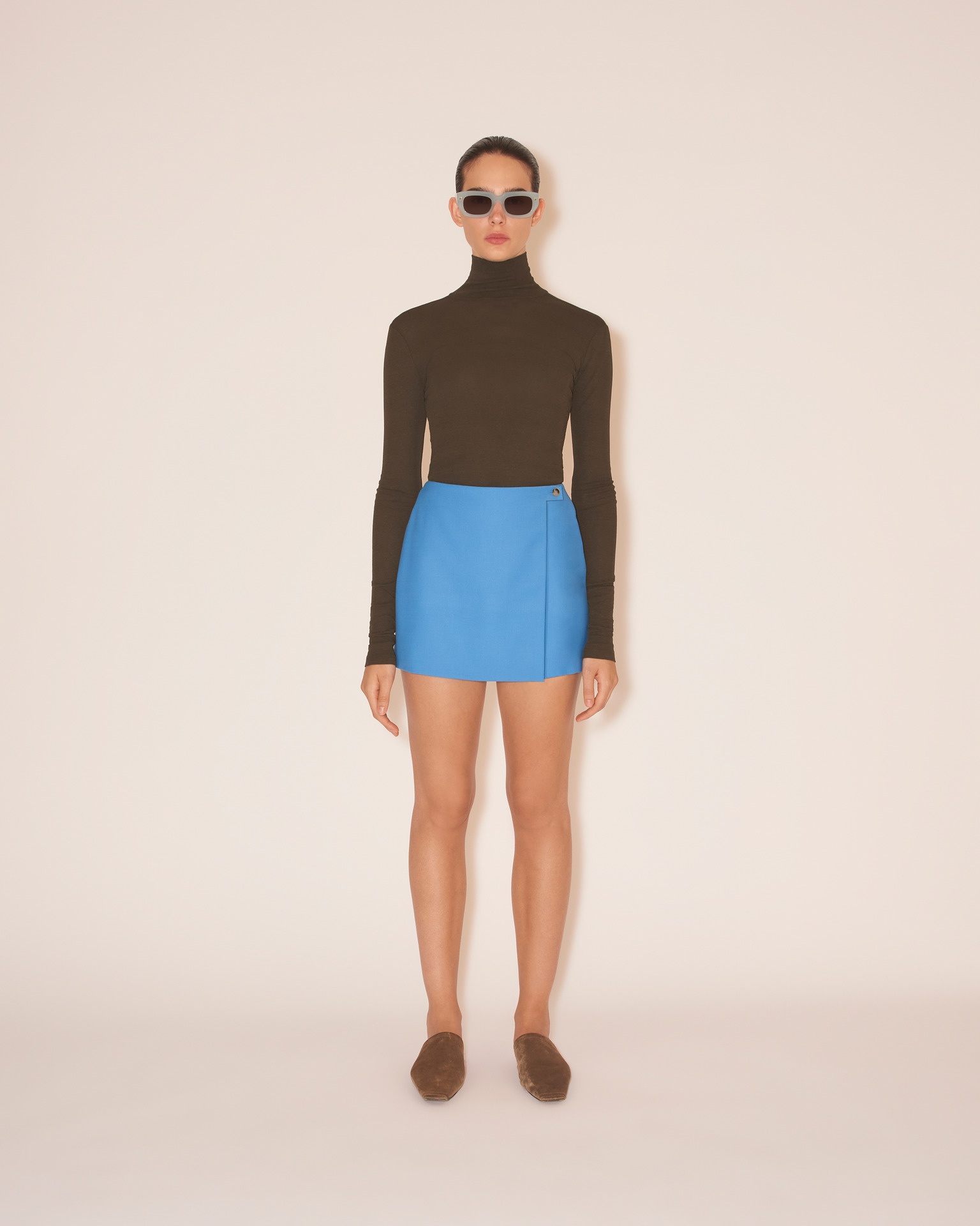 SVANA - Wrap mini skirt - Electric blue - 4