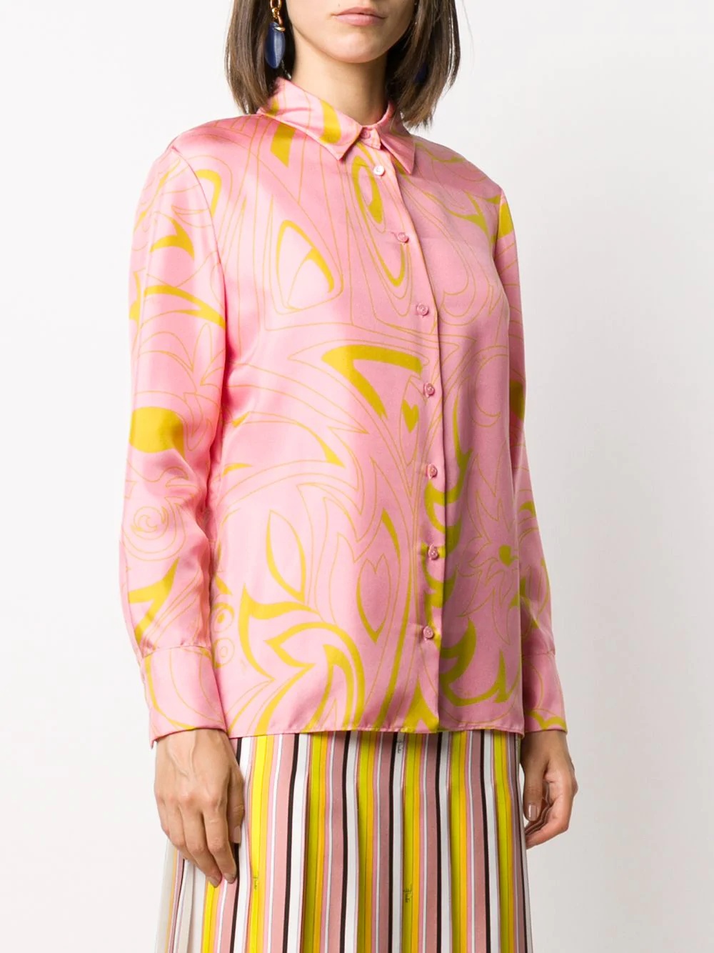 Dinamica print silk shirt  - 3