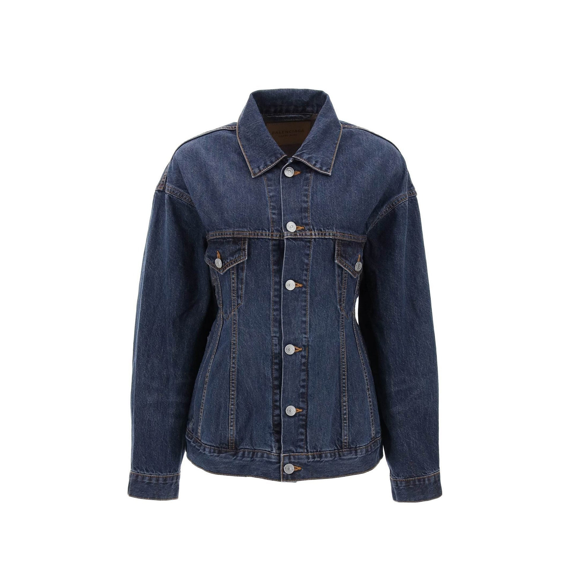 Balenciaga 'Hourglass' Denim Jacket Women - 5