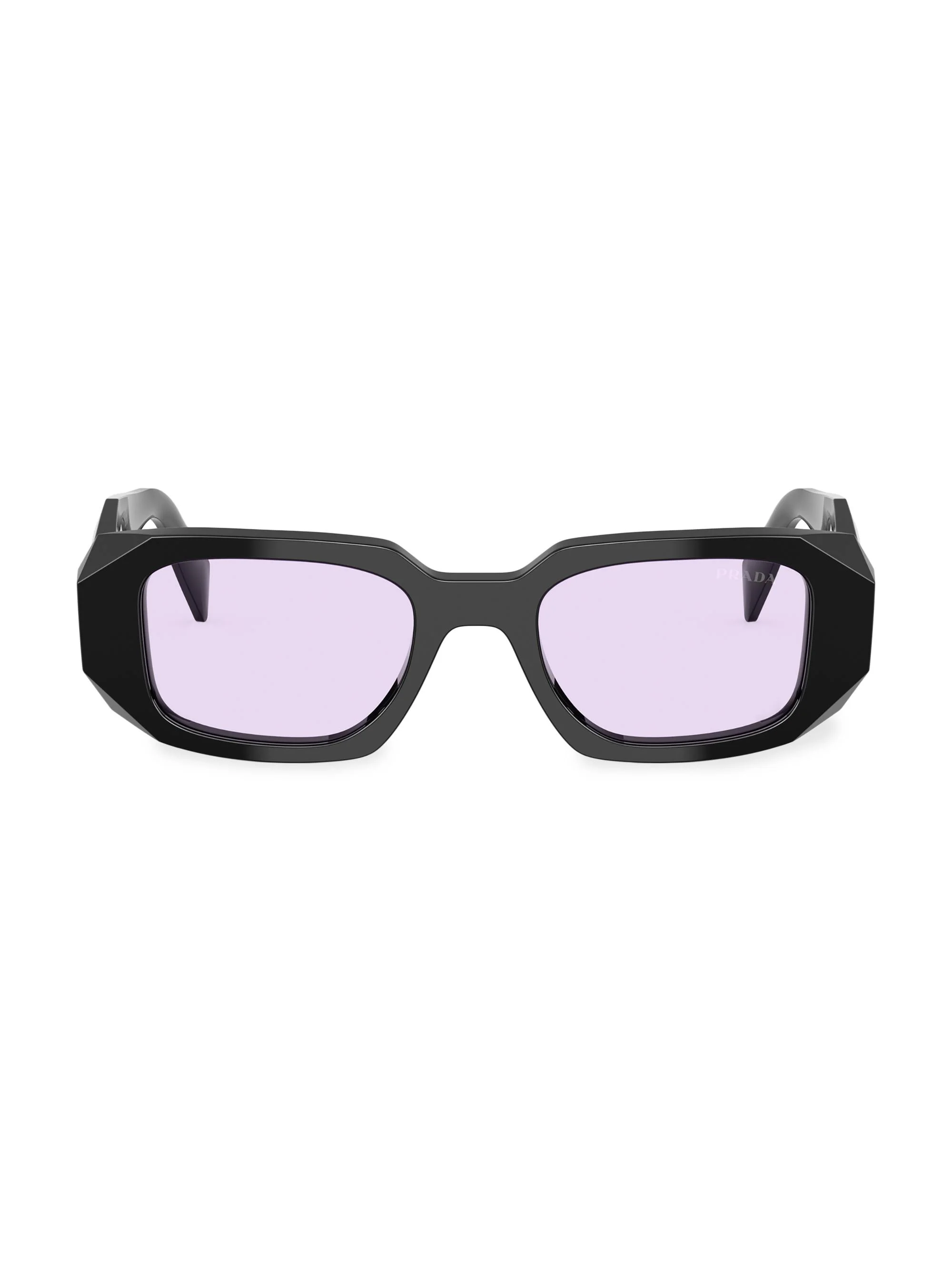 Women's 51MM Rectangular Sunglasses - Purple Black - 1