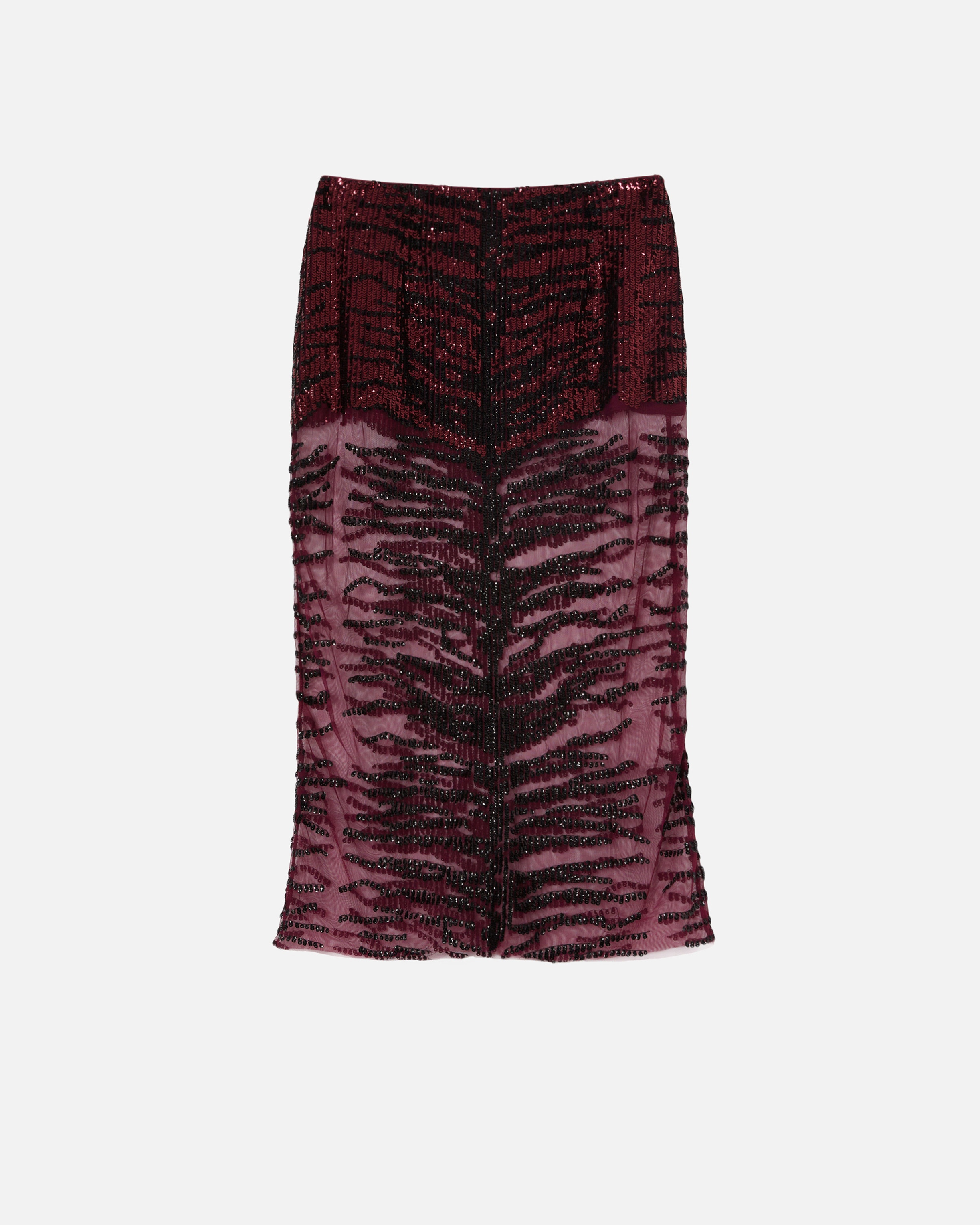PENCIL SKIRT WITH ZEBRA-EFFECT SEQUIN EMBROIDERY - 1