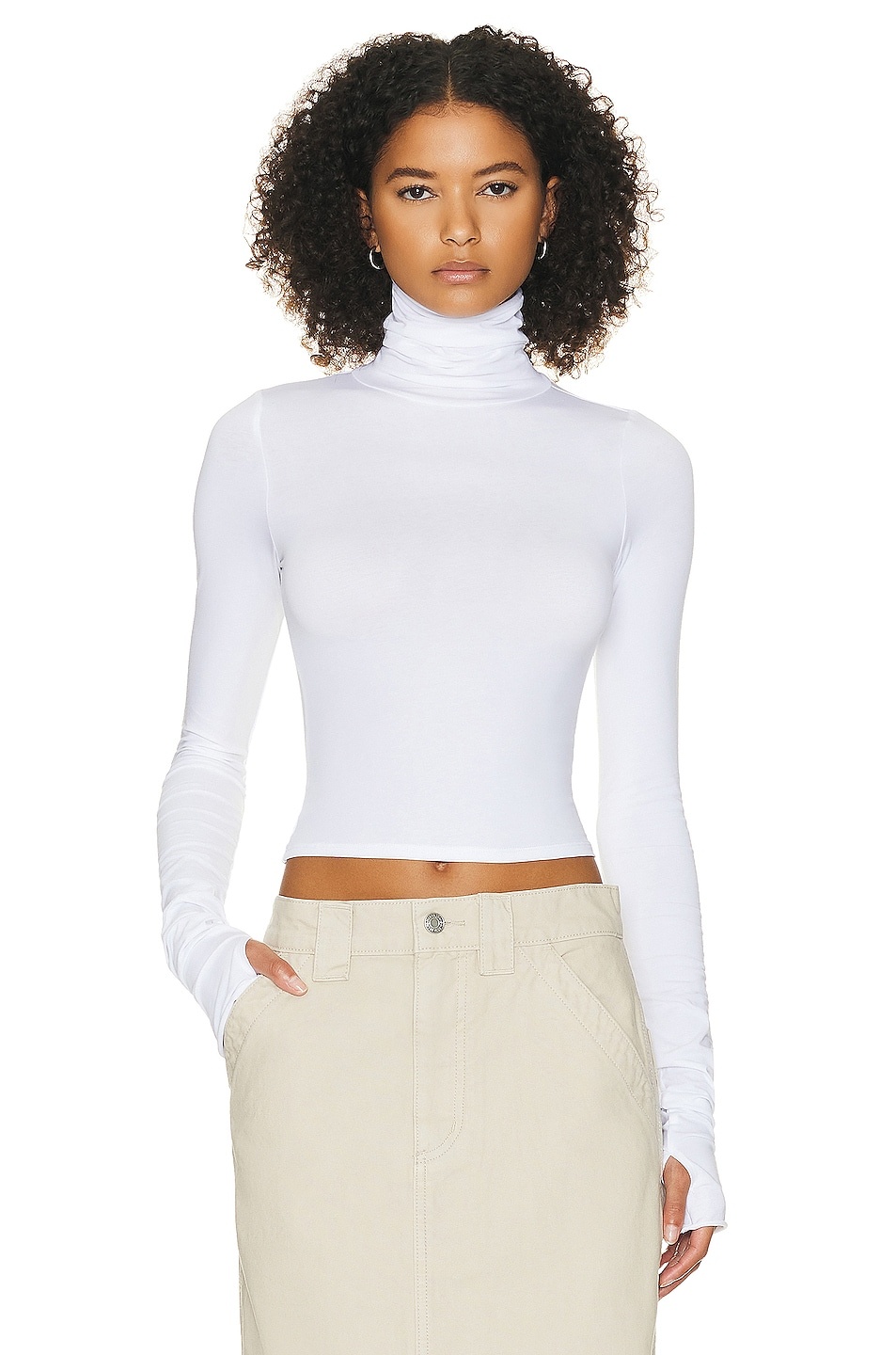 Long Sleeve Turtleneck in 2nd Skin Jersey - 1