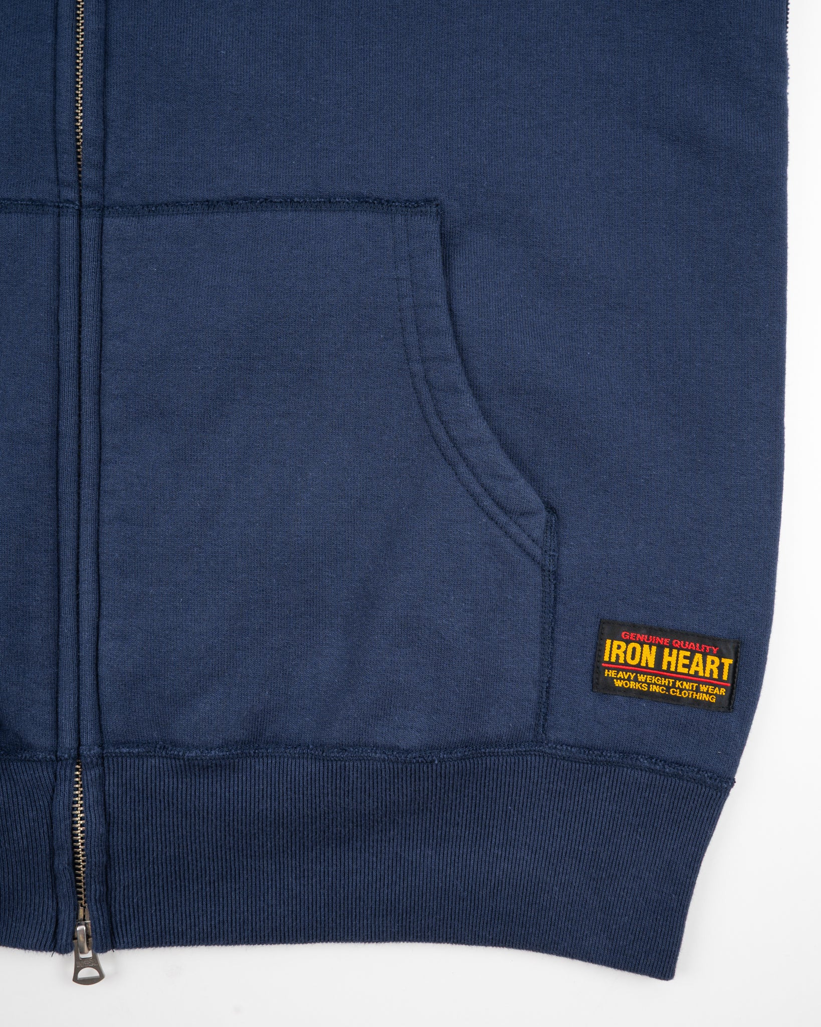 IHSW-10-NAV 14oz Ultra Heavyweight Loopwheel Cotton Zip Up Hoodie - Navy - 8