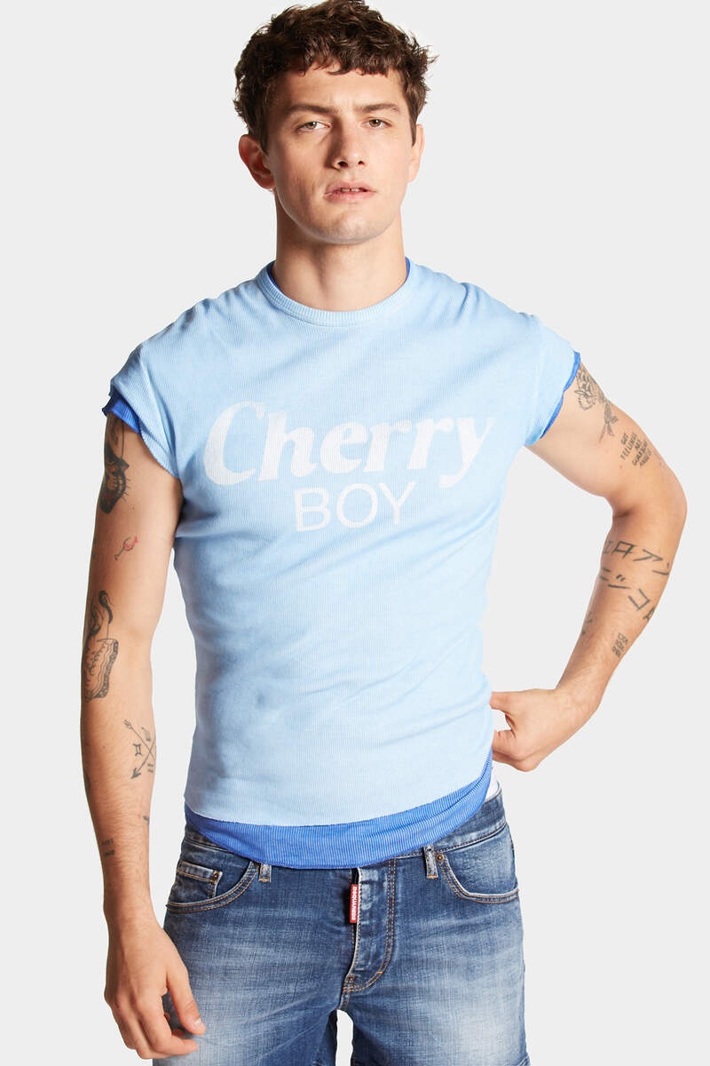 DSQUARED2 CHERRY BOY CHOKE FIT T-SHIRT | REVERSIBLE