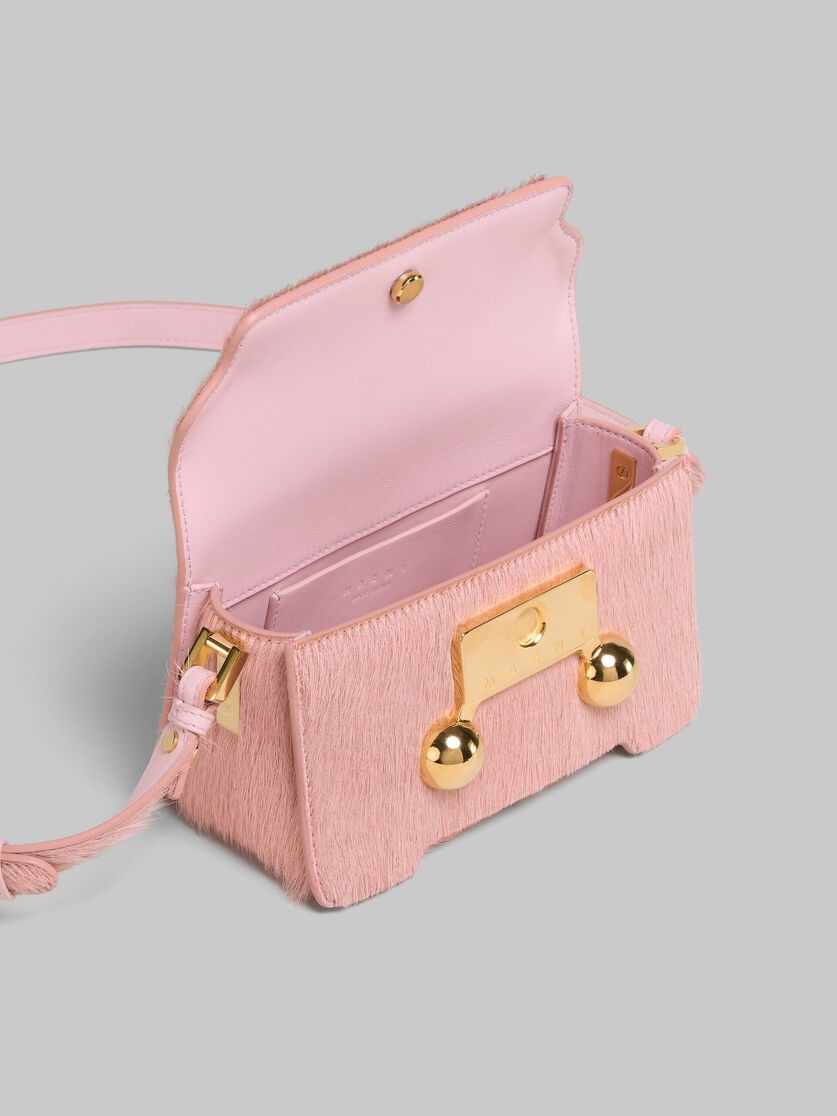 LIGHT PINK LONG HAIR CALFSKIN TRUNKAROO MINI SHOULDER BAG - 3