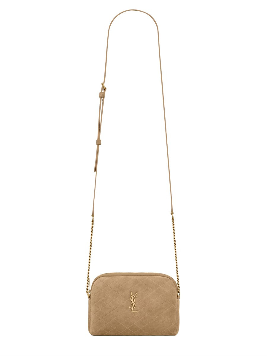 'GABY' SUEDE ZIPPERED CLUTCH BAG - 1