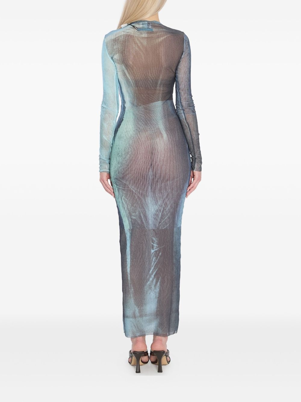 water-print maxi dress - 4