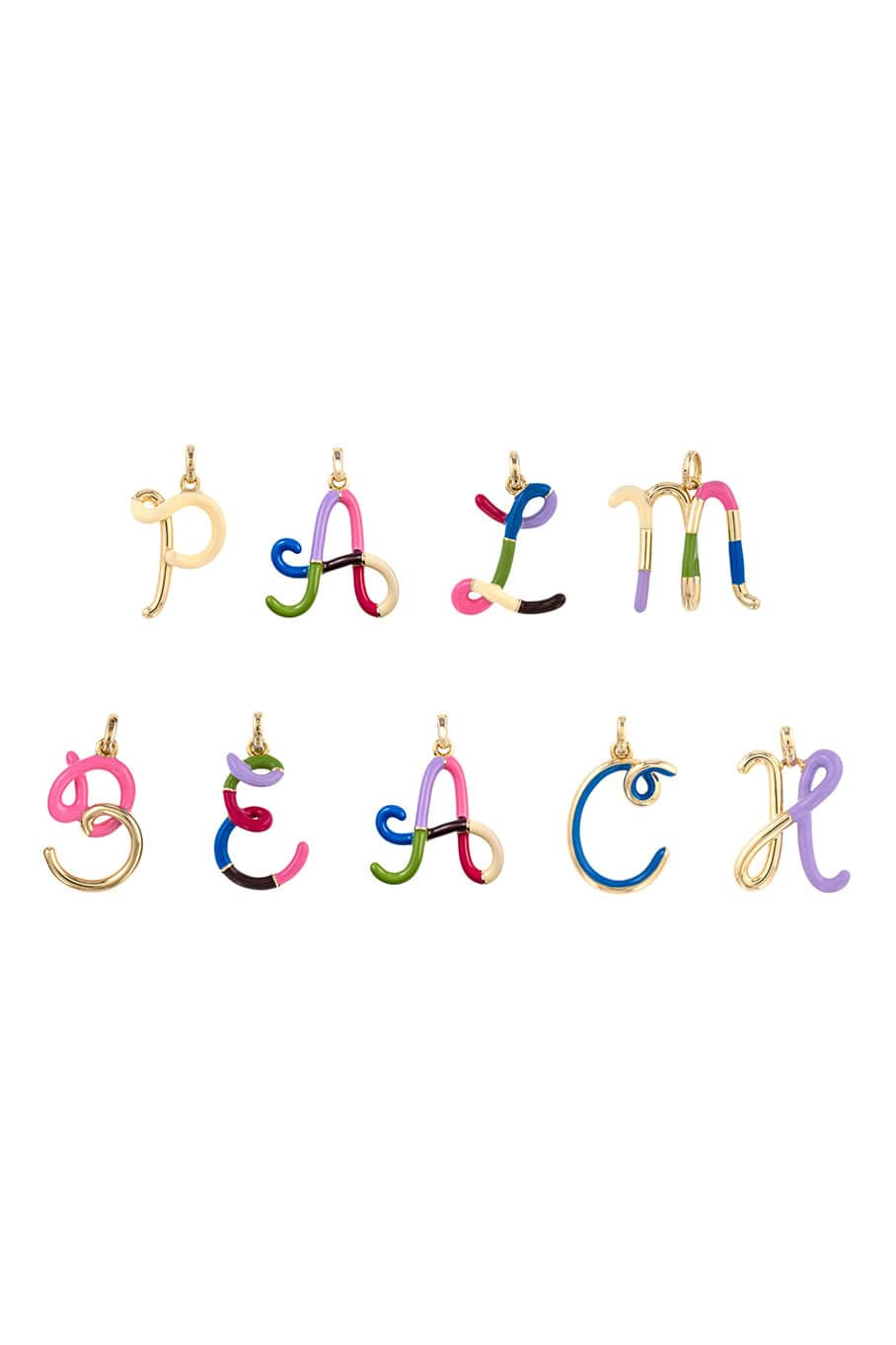 A-Z Multicolor Enamel Necklace - 8