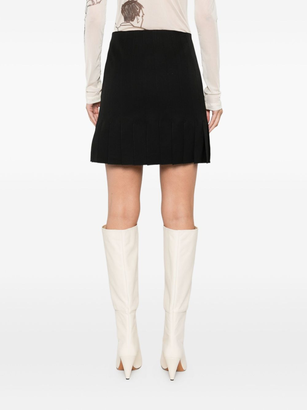 pleated wool mini skirt - 4