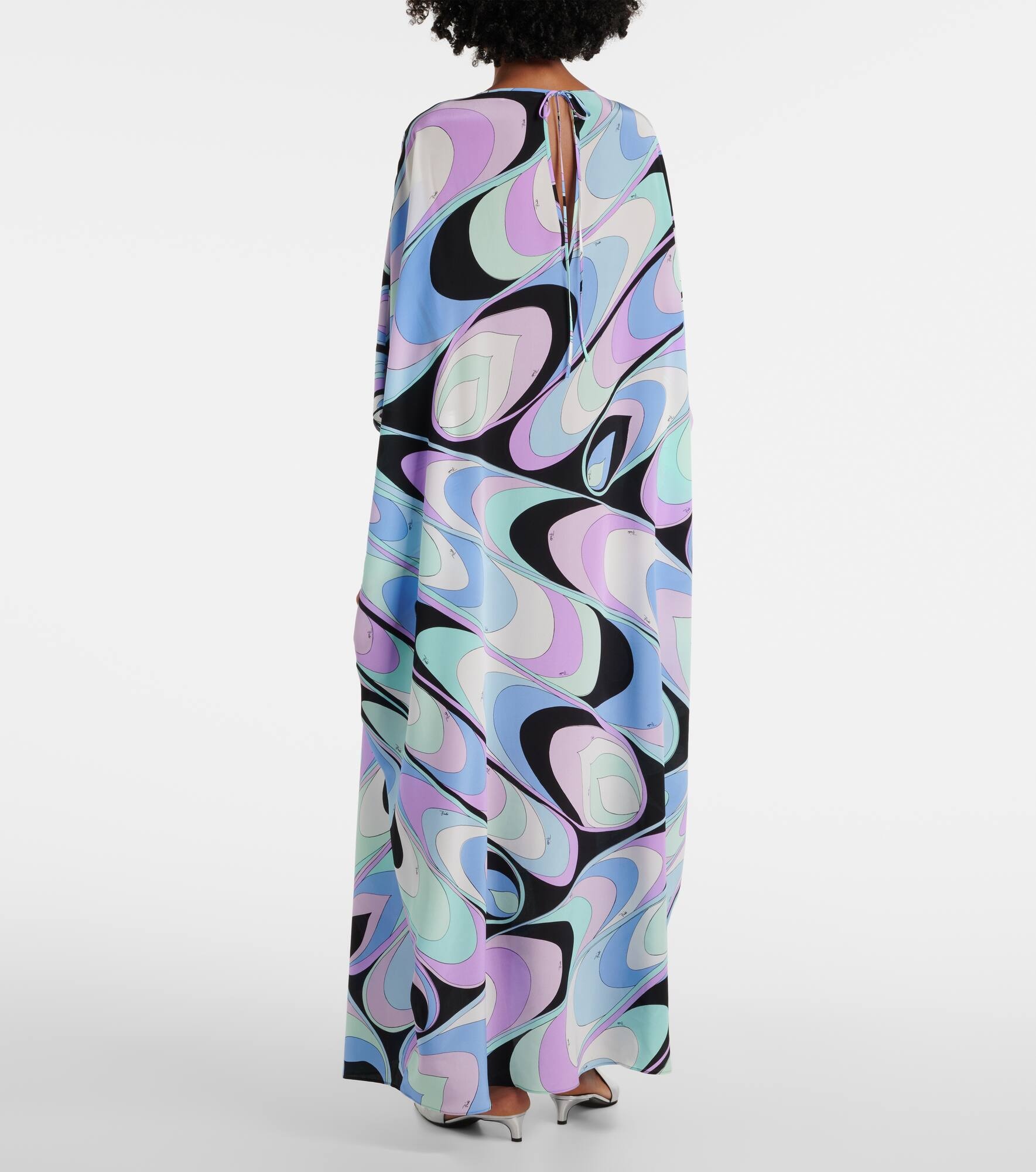 Iride silk crêpe de chine kaftan - 3