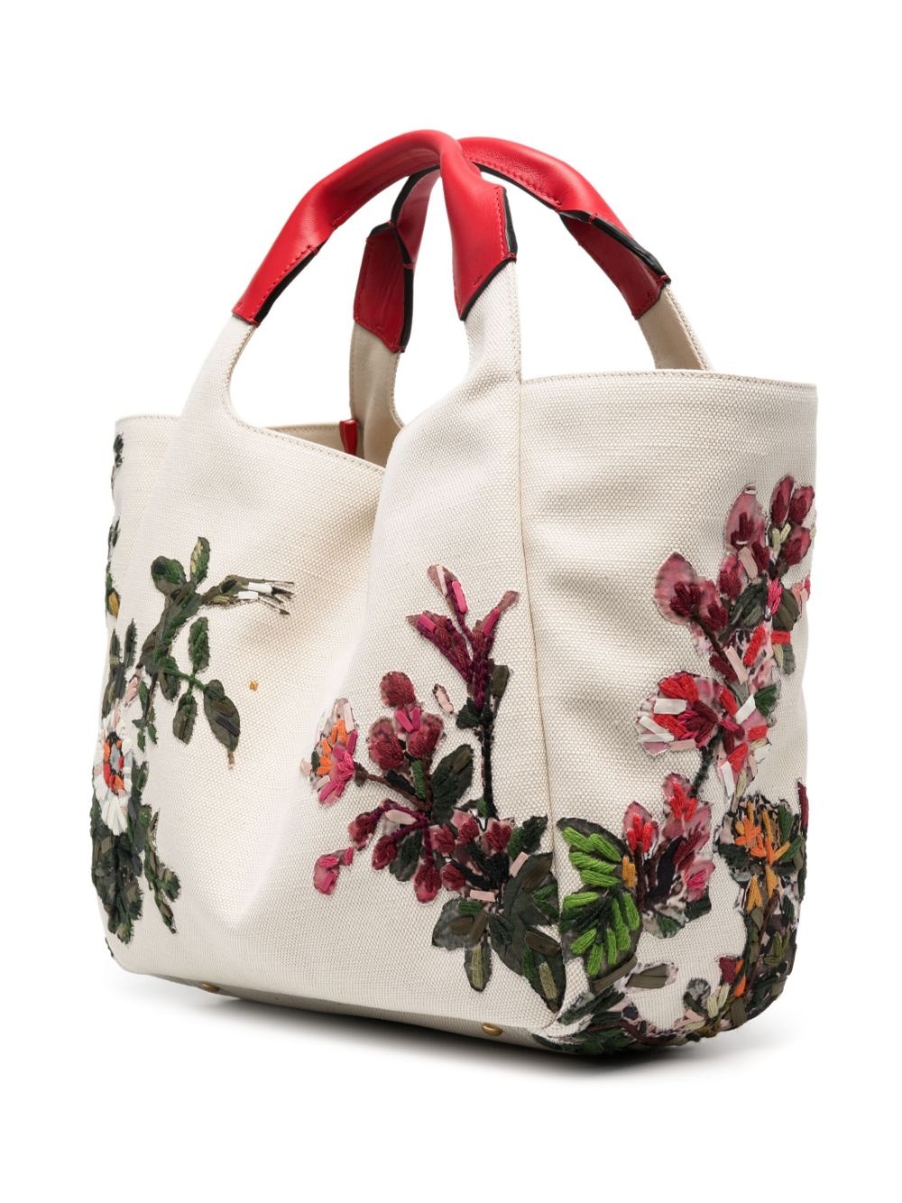 Atelier floral-appliqué tote bag - 4