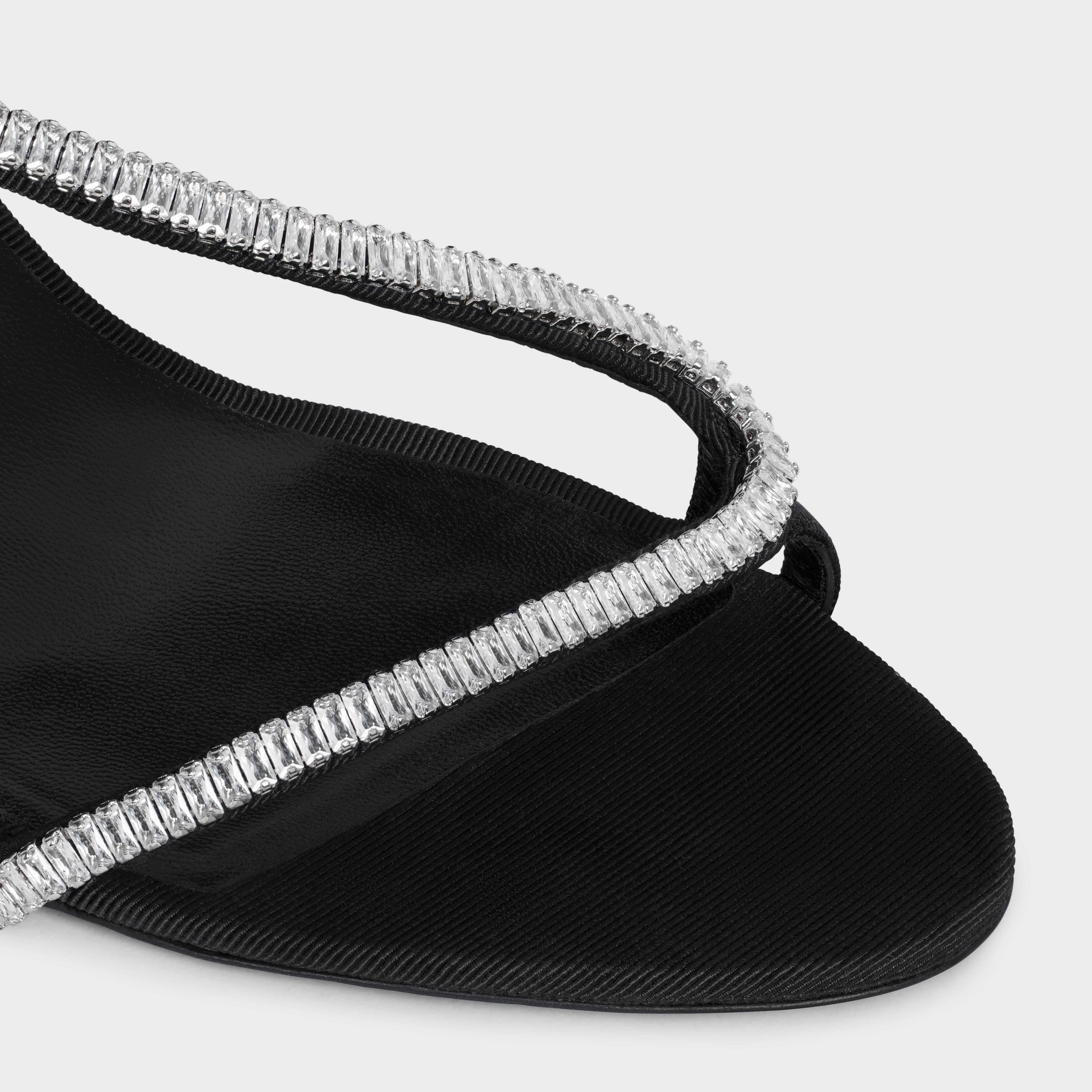 CELINE SOIR CROSS-OVER SANDAL in GROS GRAIN WITH STRASS - 4