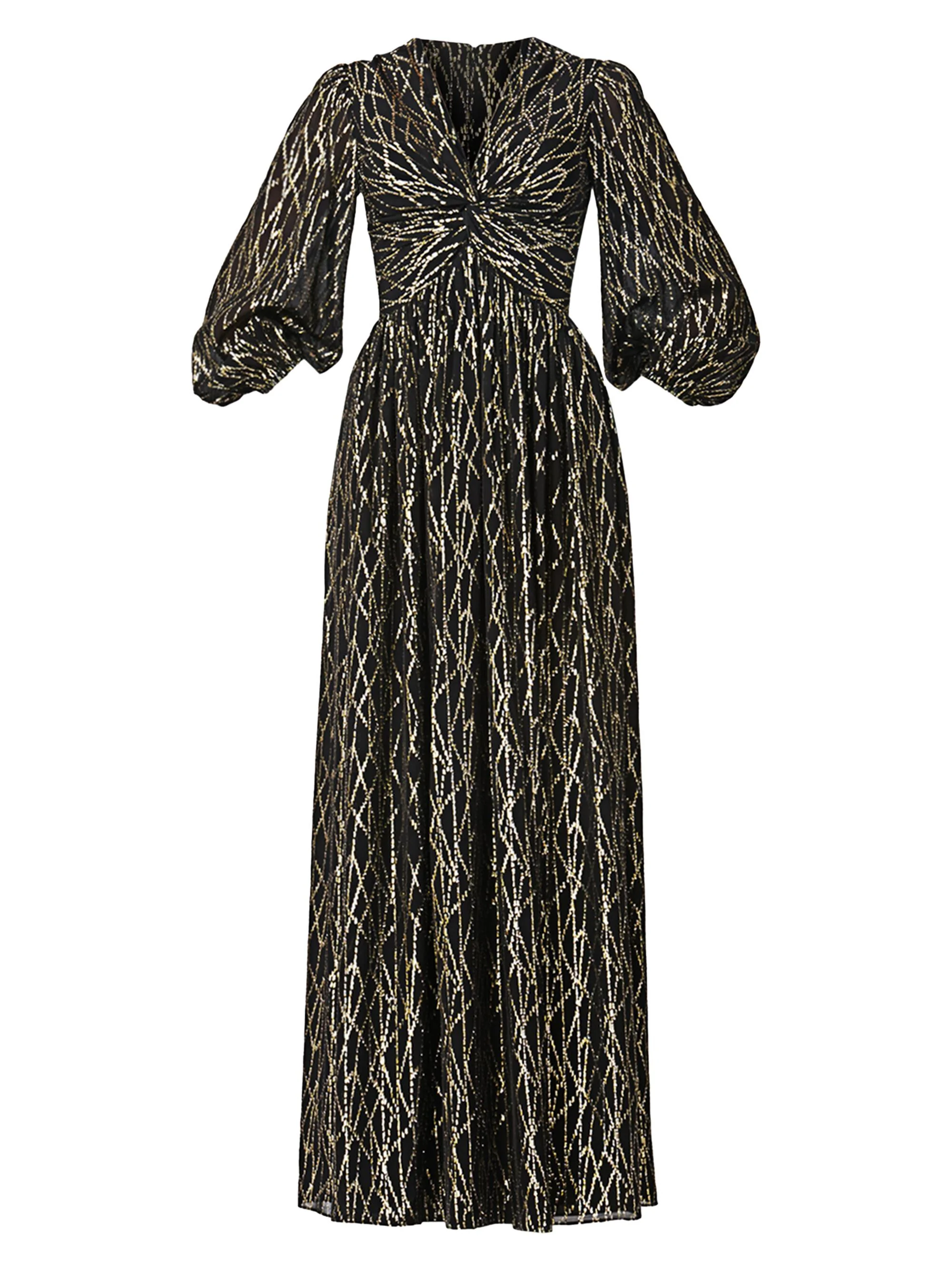 Women's Rosalie Metallic Maxi Dress - Jet Gold - 1