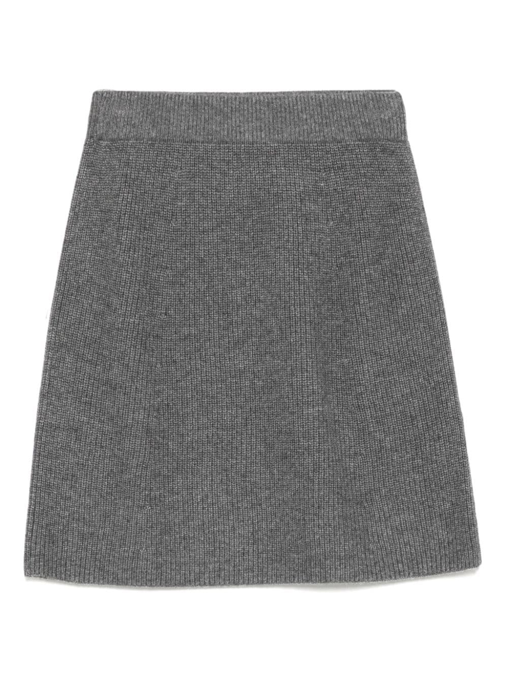 Bold Fox Head ribbed mini skirt - 3