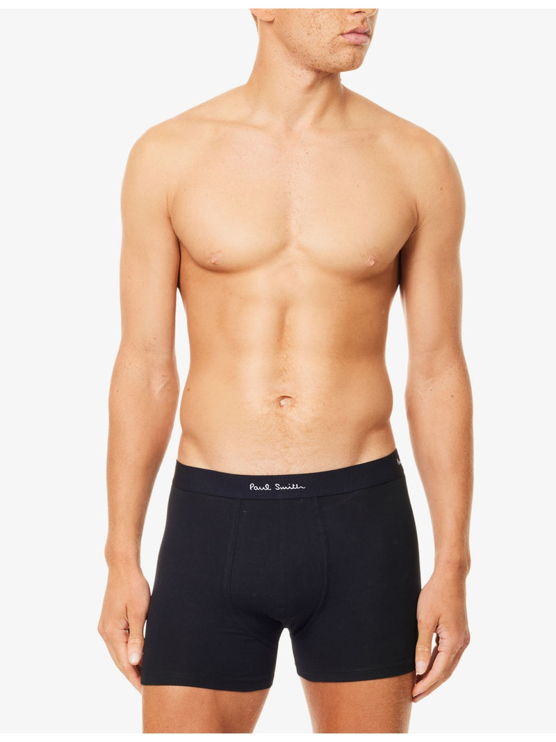 Paul Smith Branded-Waistband Pack of Three Cotton-Jersey Trunks outlook