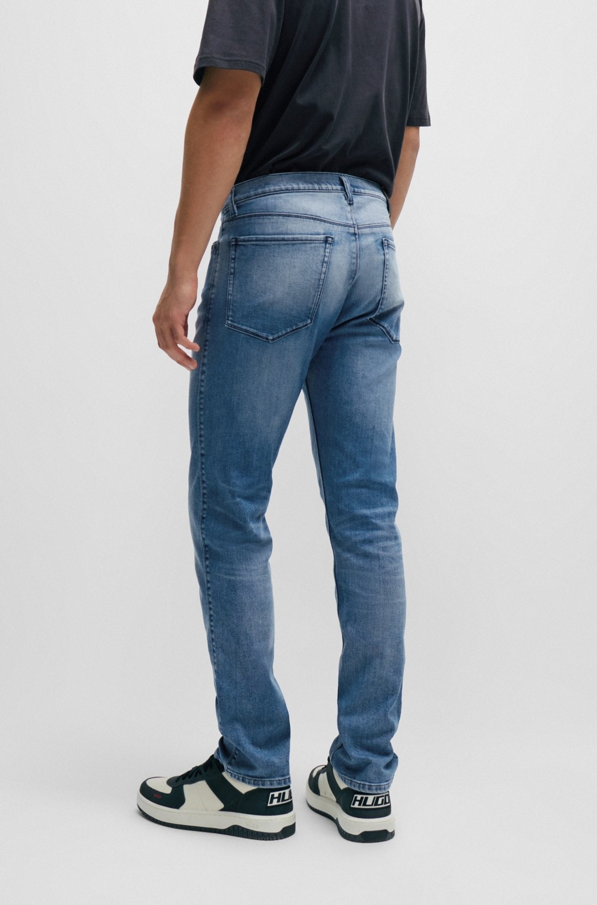 SLIM-FIT JEANS IN BLUE COMFORT-STRETCH DENIM - 4