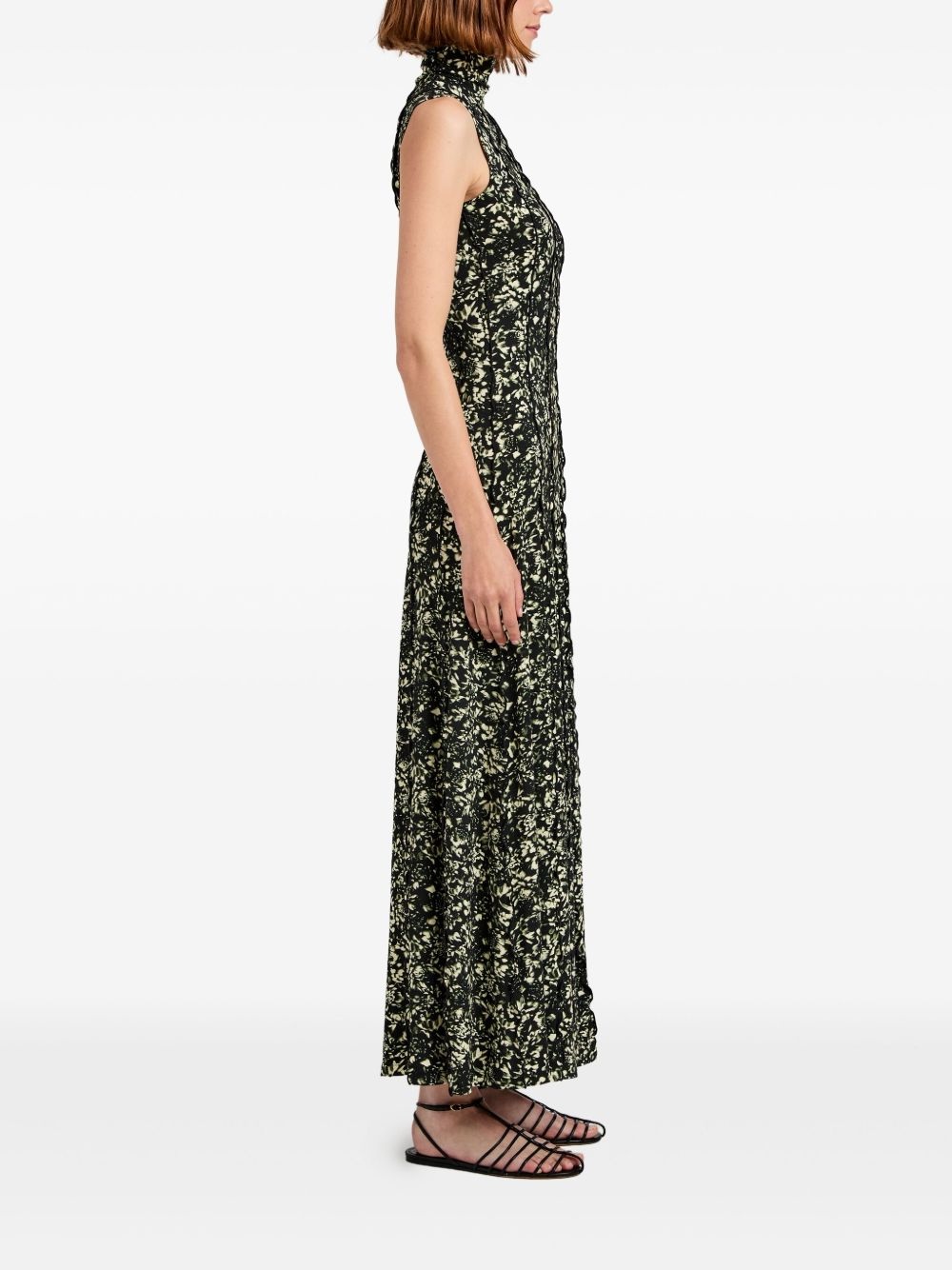 high-neck floral maxi dress - 3