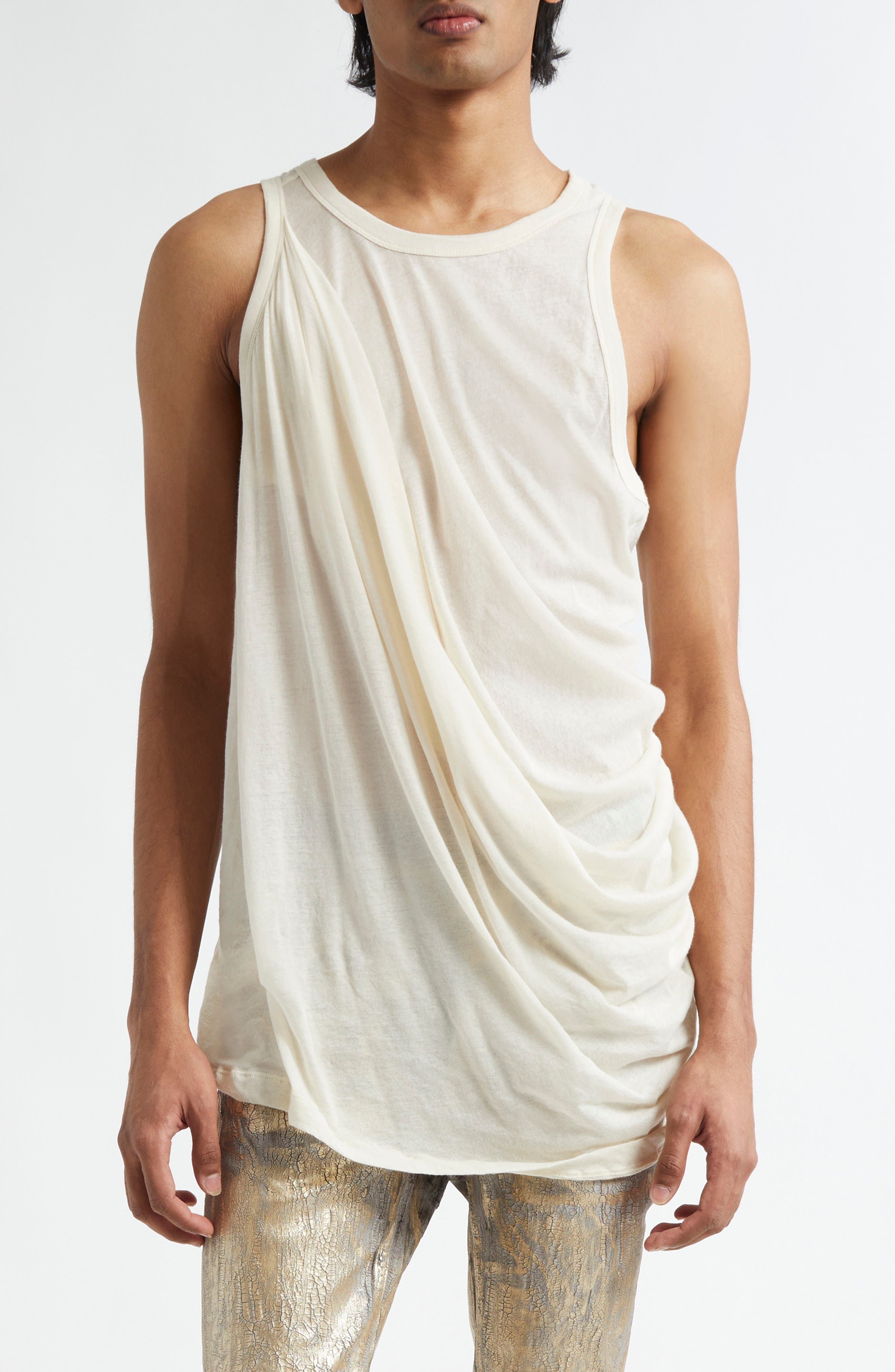 Rick Owens Anthem Draped Tank in Natural at Nordstrom - 1