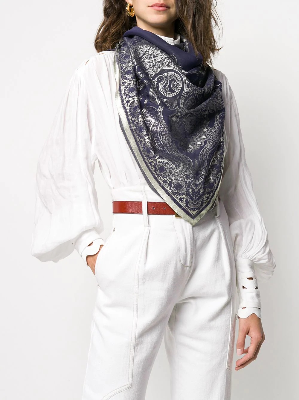 paisley print scarf - 2