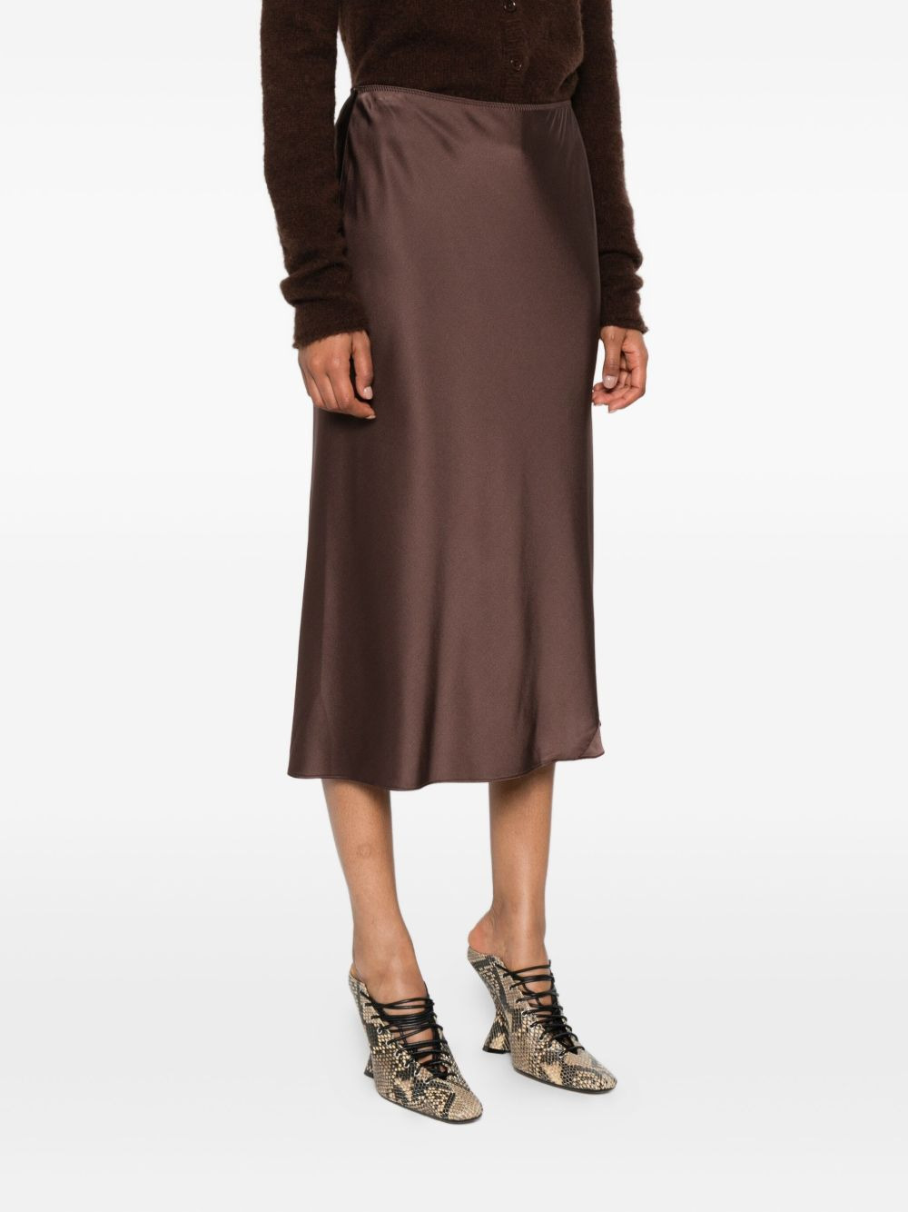 bias-cut satin midi skirt - 3