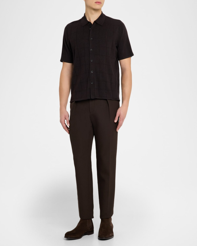 rag & bone Men's Dalton Windowpane Knit Short-Sleeve Shirt outlook