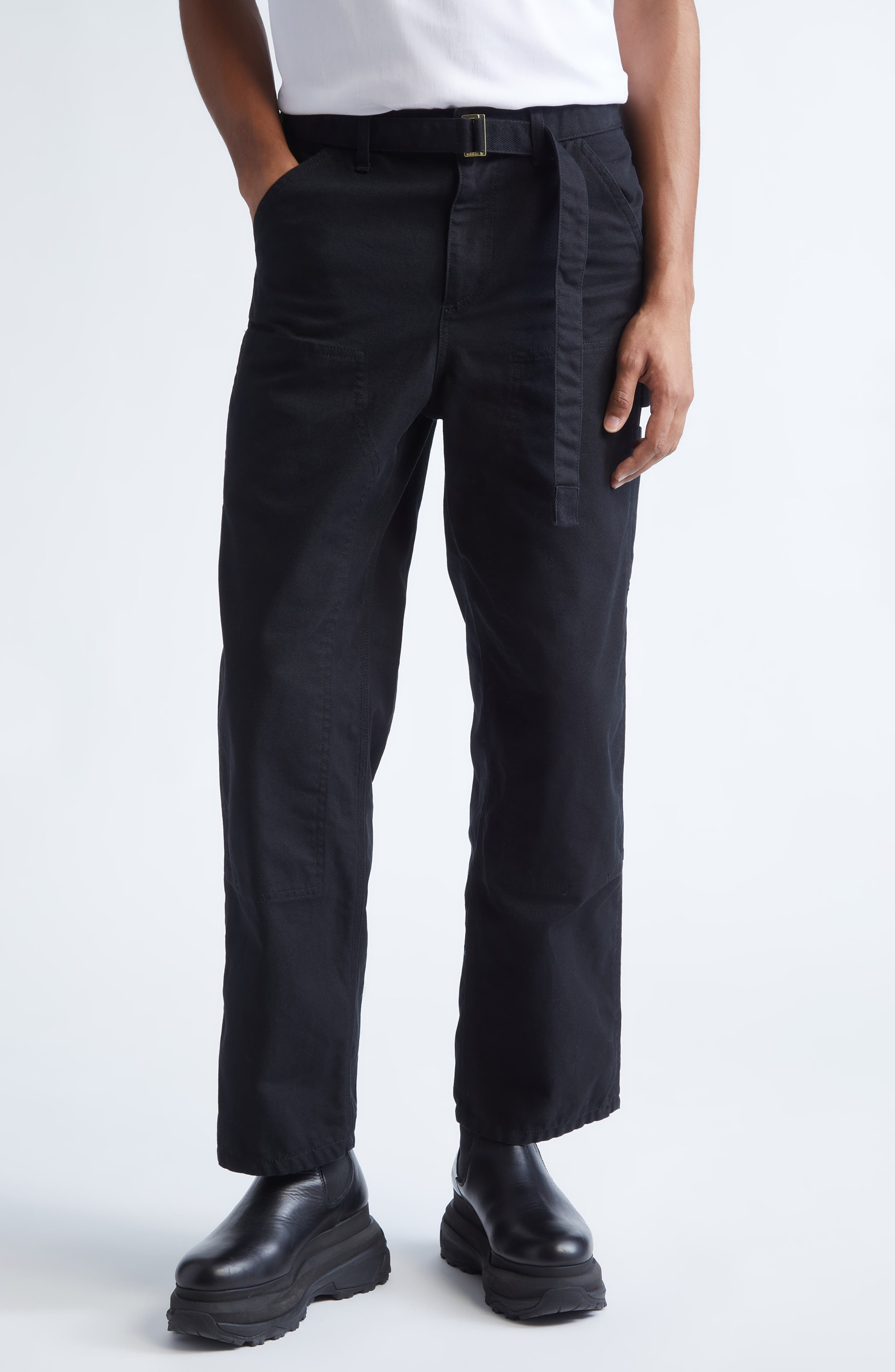 Sacai Carhartt WIP Duck Canvas Carpenter Pants in Black at Nordstrom - 1
