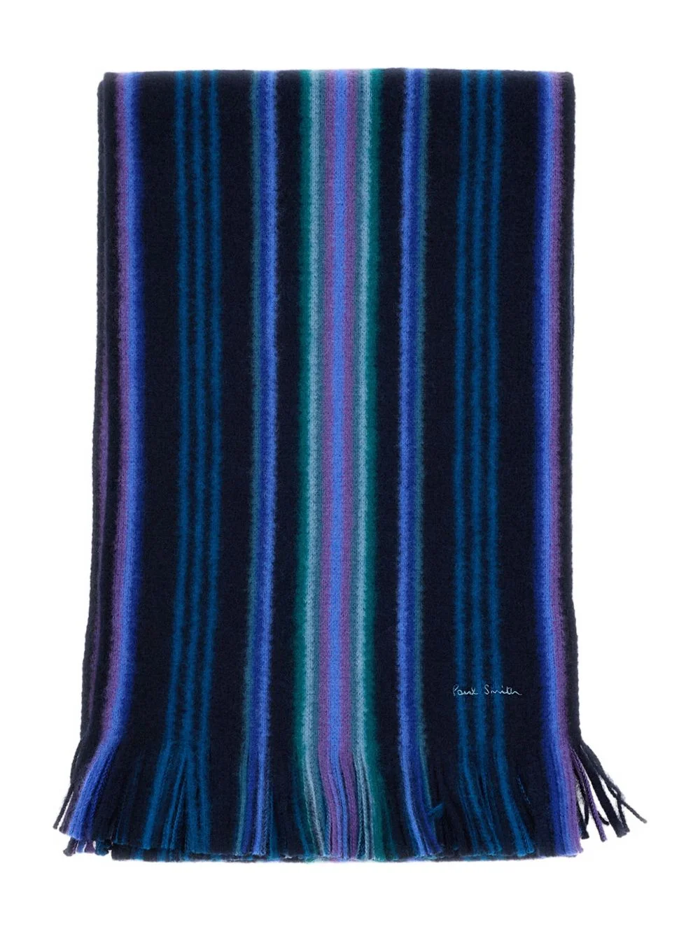 signature-stripe wool scarf - 1
