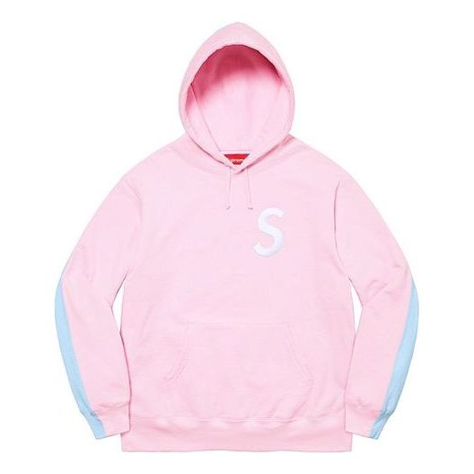 Supreme S Logo Split Hooded Sweatshirt 'Pink Blue' SUP-FW21-204 - 1