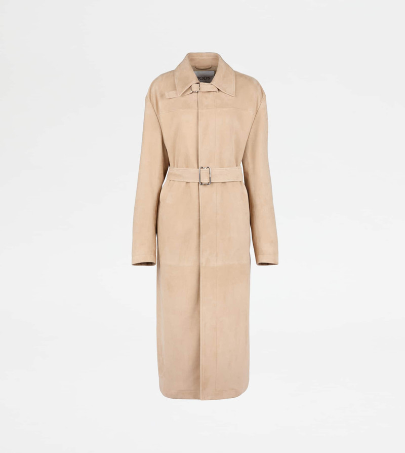 COAT IN PASHMY SUEDE - BEIGE 1