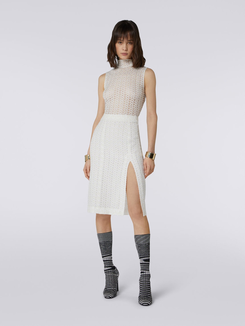 Missoni Midi skirt with split in raschel knit wool and viscose outlook