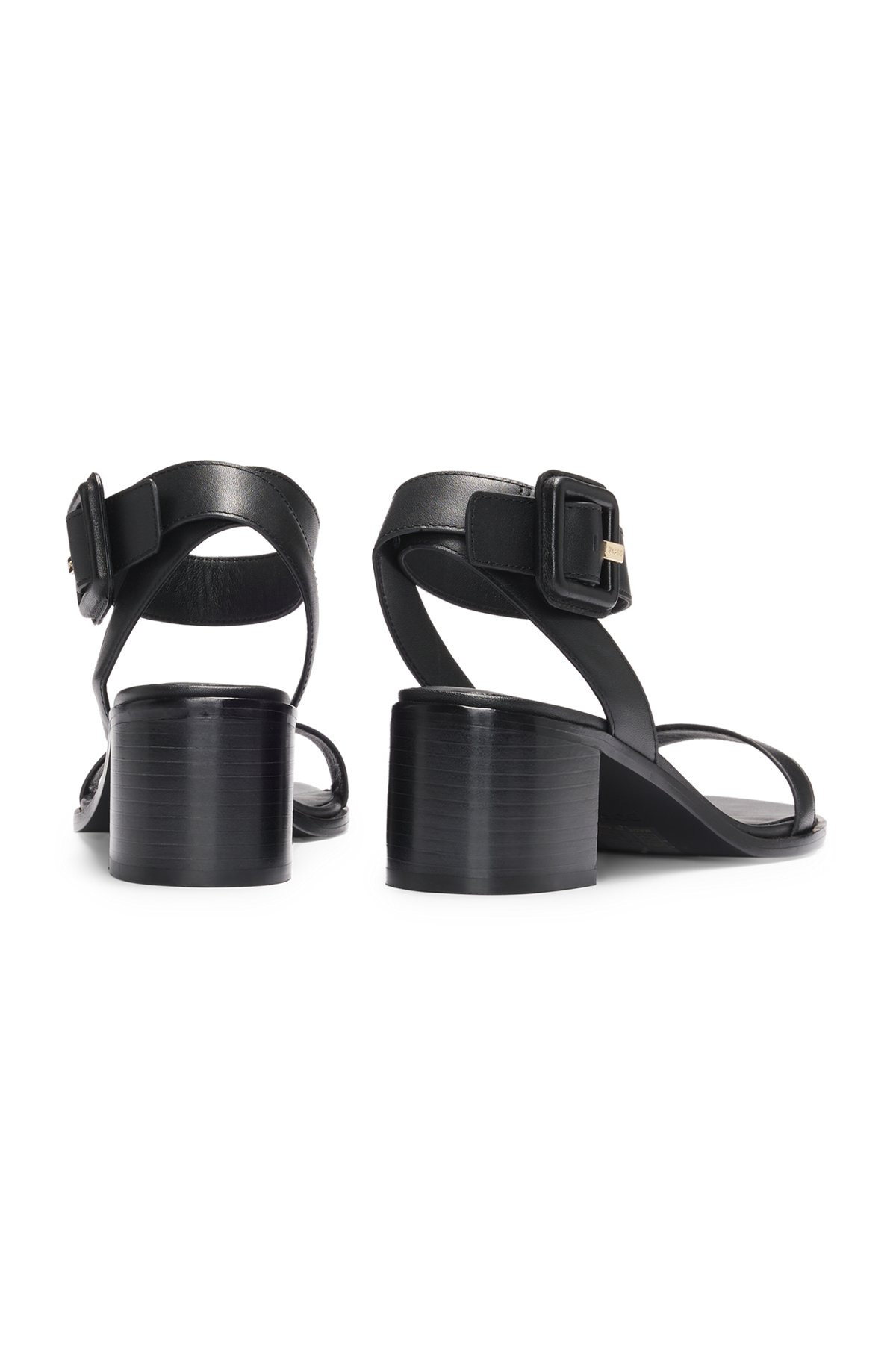 LEATHER SANDALS WITH BLOCK HEEL - 6