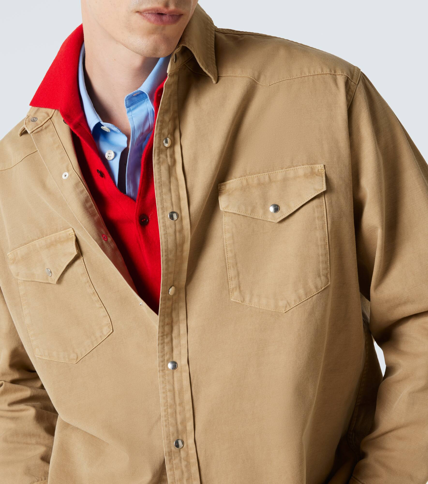 Cotton gabardine shirt - 5