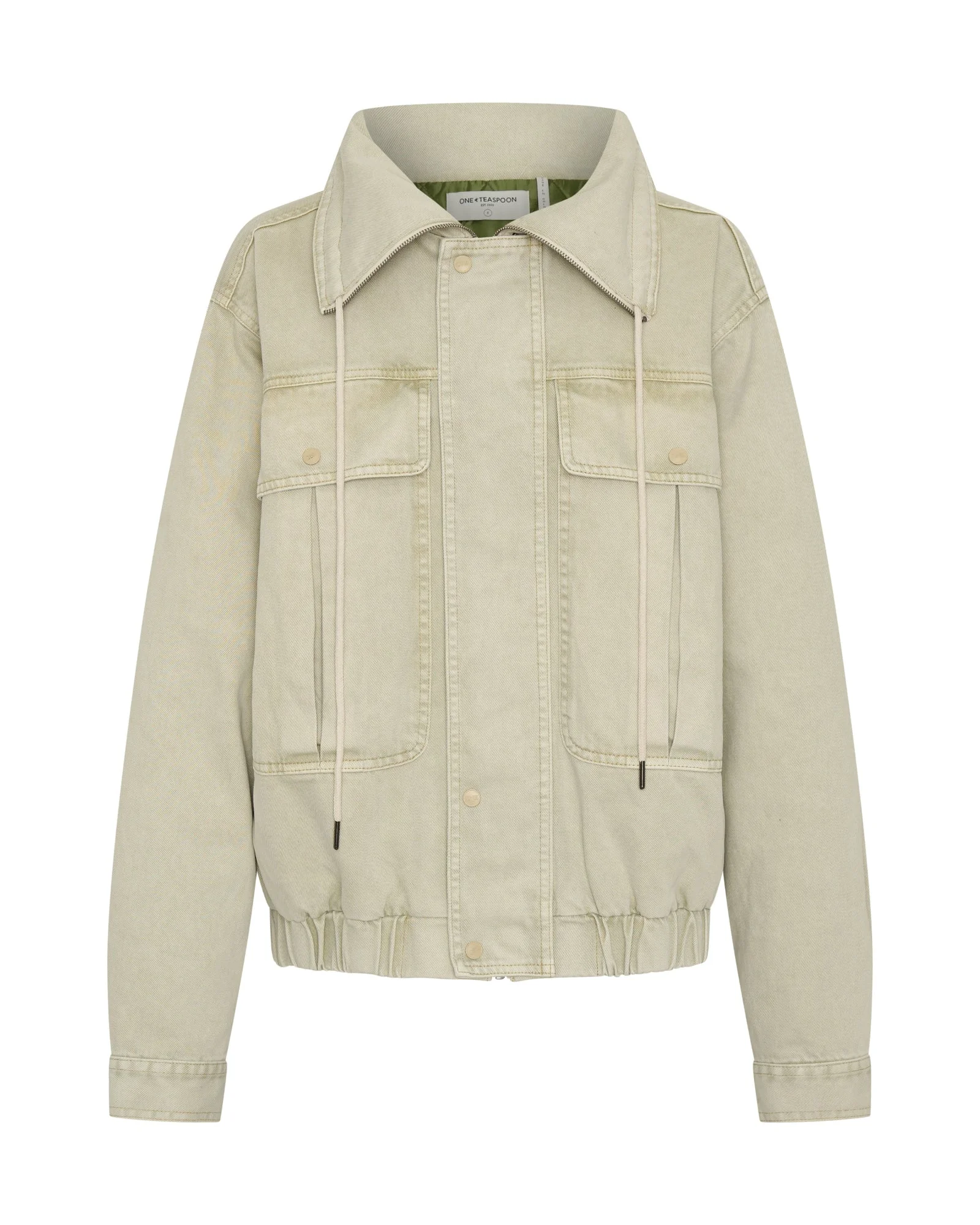 Denim Utility Puffer Jacket - Antique Stone - 1