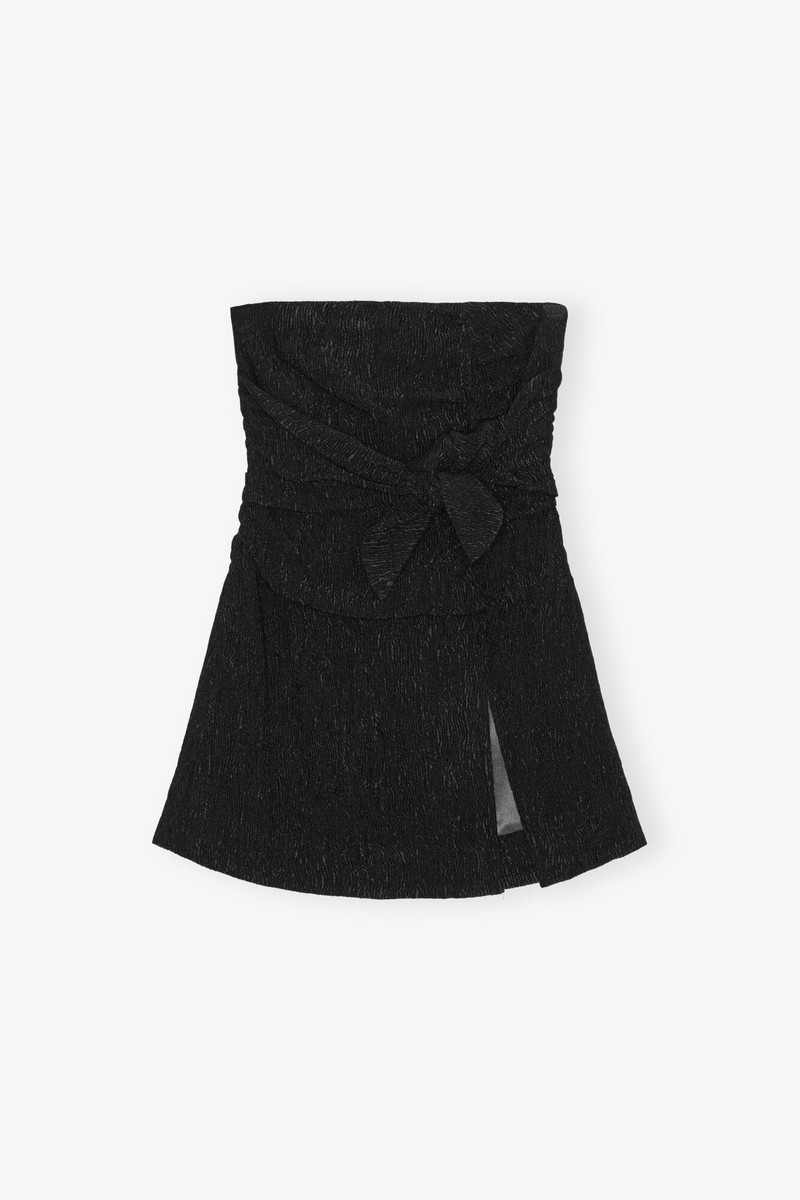 BLACK VISCOSE STRETCH STRAPLESS TOP 1