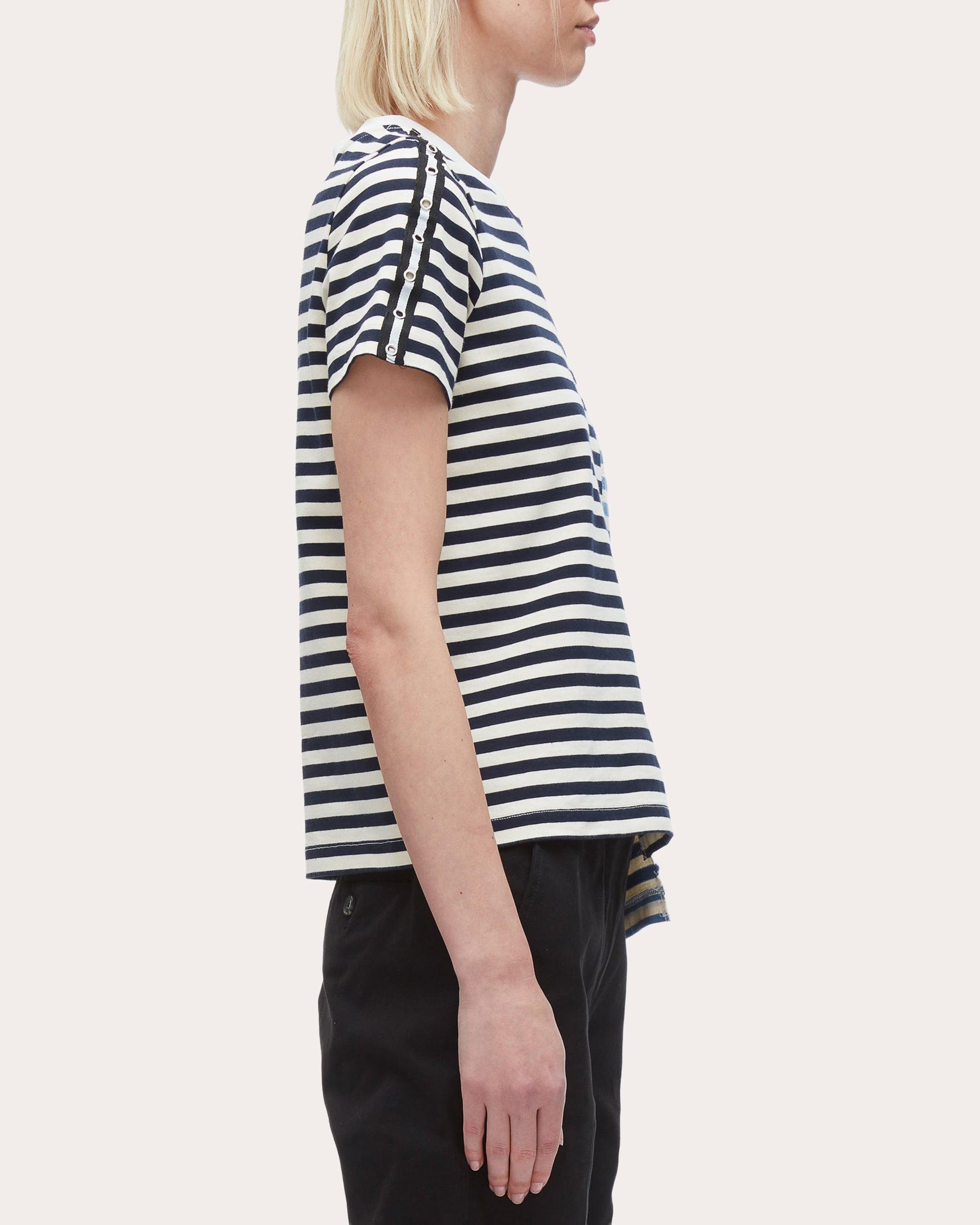 Asymmetric Striped Cotton Jersey T-Shirt - 3