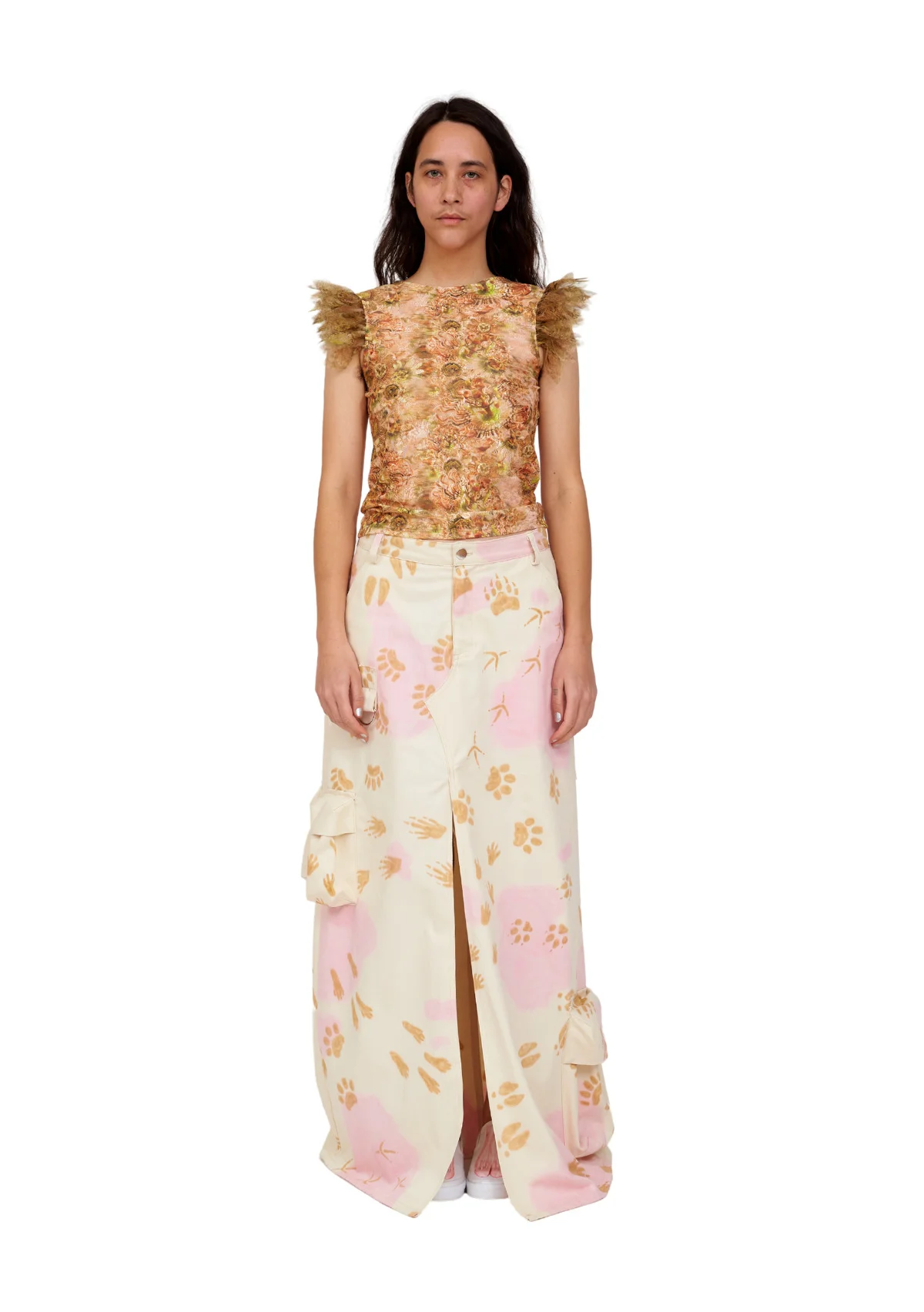 BEIGE PAWS STOMP SKIRT - 1