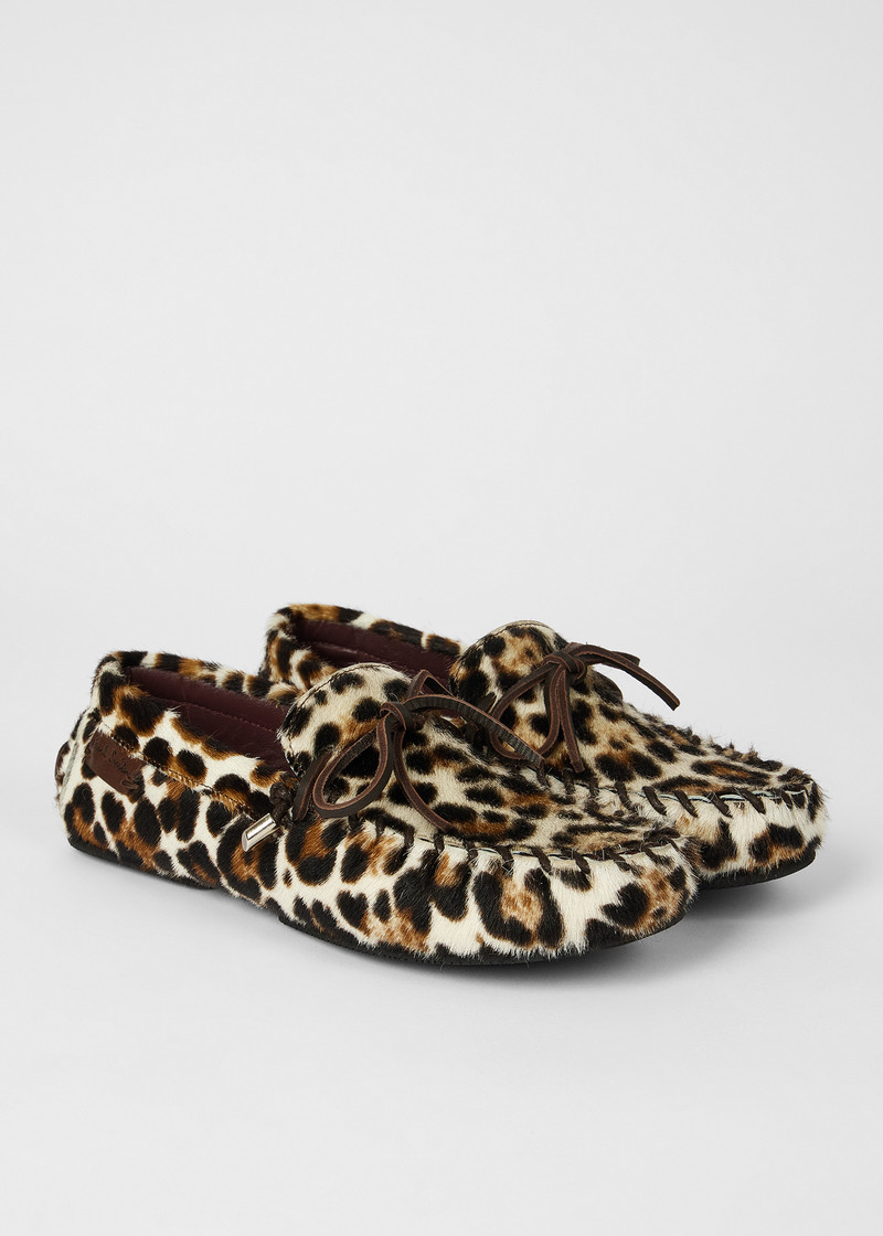 Women's 'Sonna' Leopard Print Faux Pony Moccasins 4