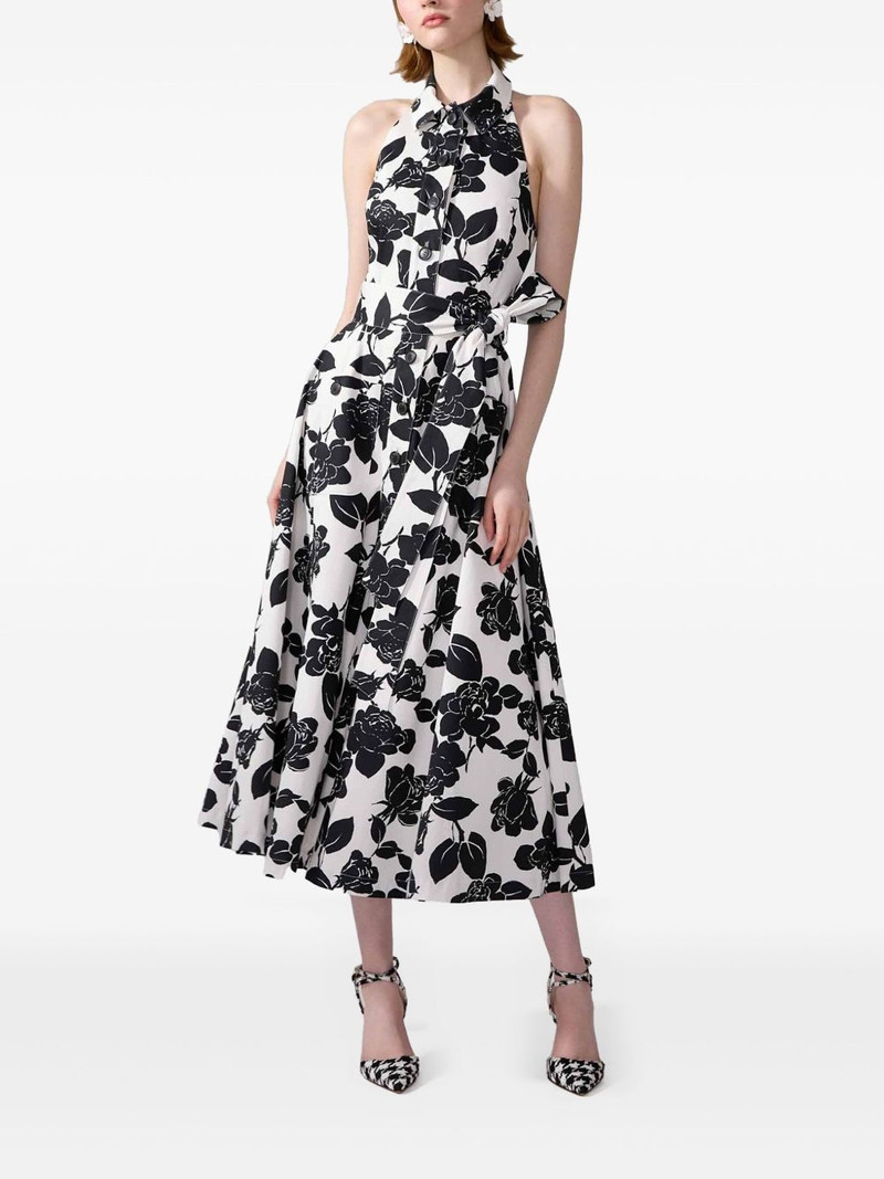CAROLINA HERRERA floral-print halterneck midi dress outlook