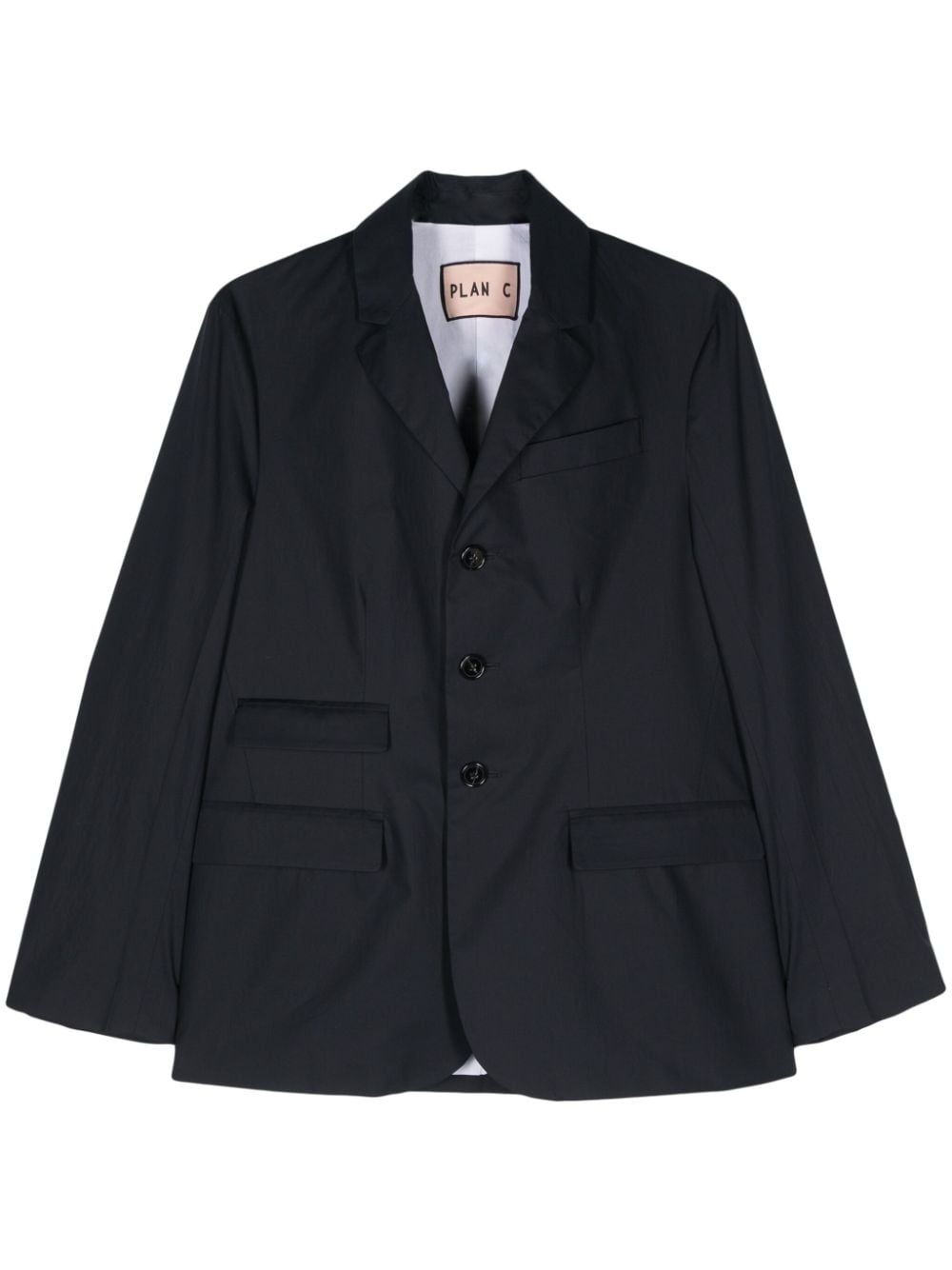 poplin single-breasted blazer - 1