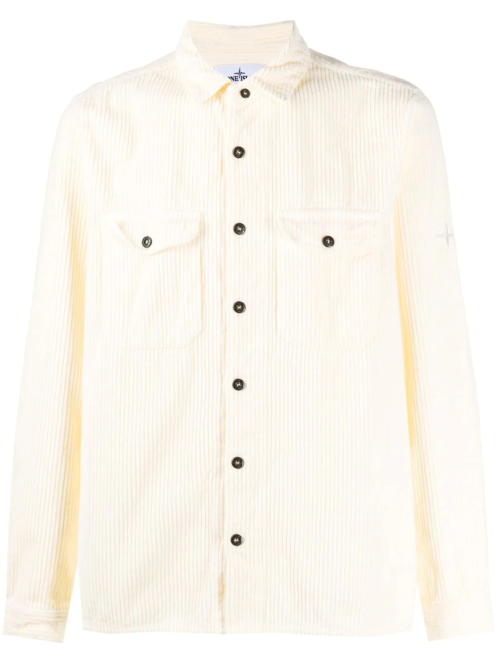 corduroy chest-pocket overshirt - 1