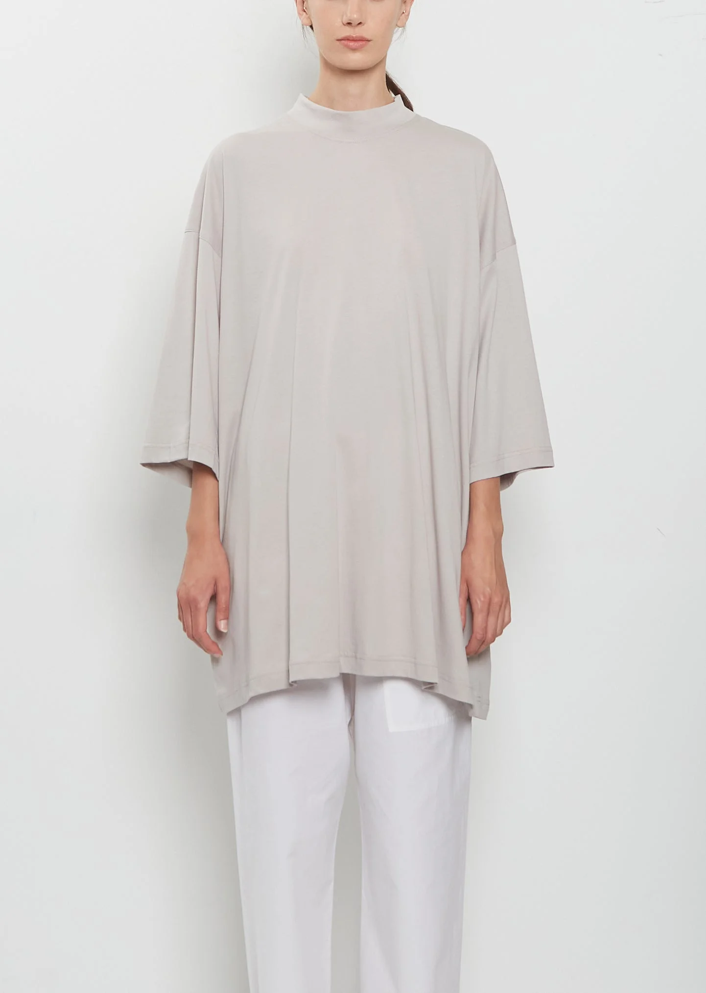 Tick Fine Cotton Jersey Oversized Tee - 1
