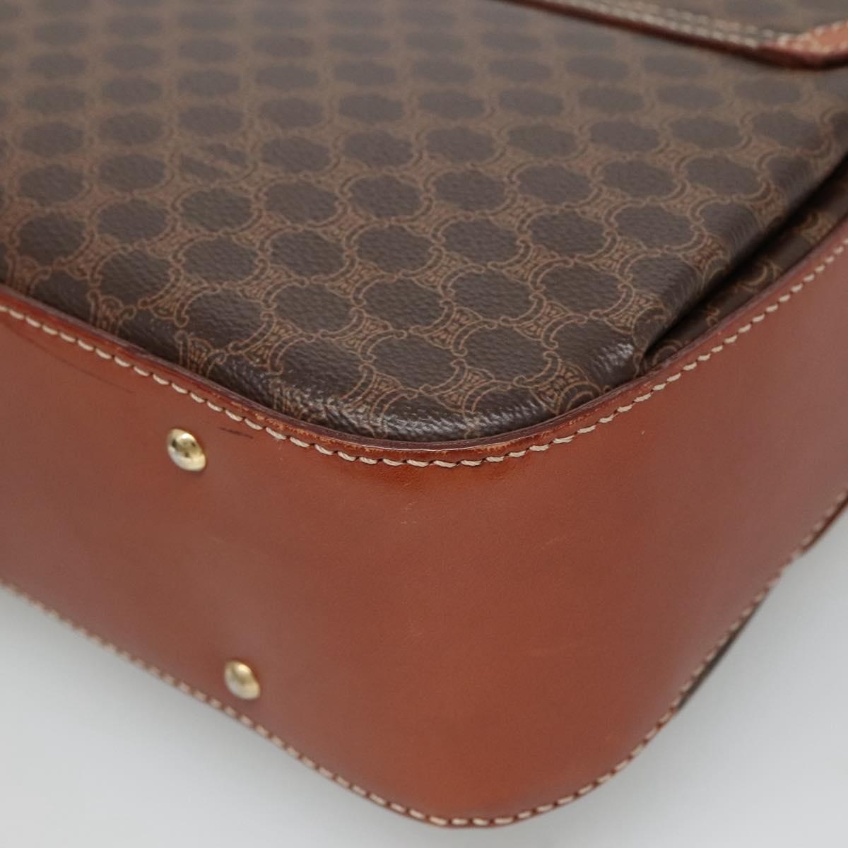 CELINE Macadam Canvas Hand Bag Pvc Leather Brown - 16