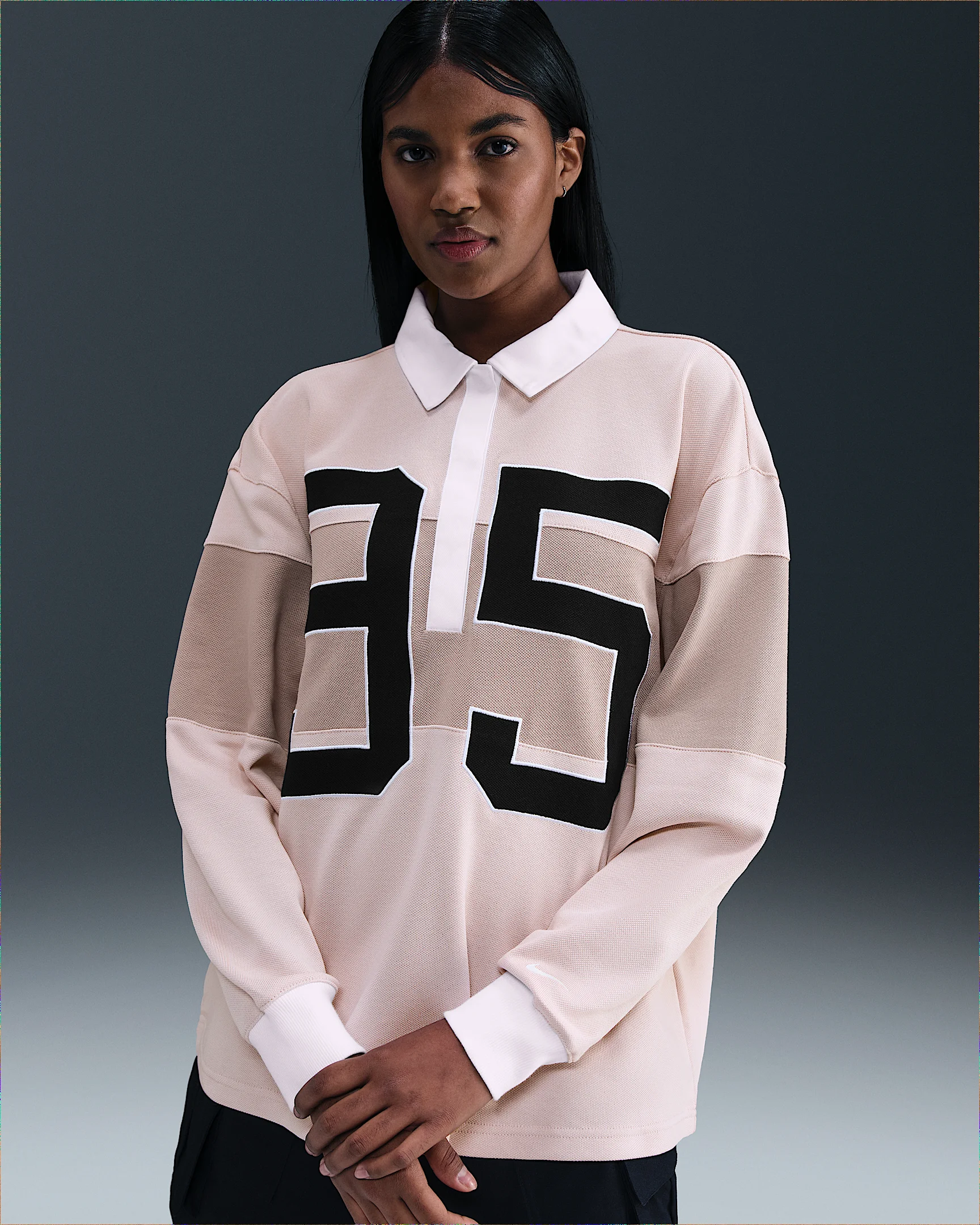 Nike Sportswear Women's Long-Sleeve Graphic Polo Top - 1