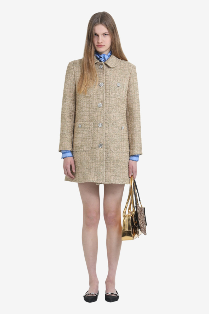 SHORT COAT WITH JEWEL BUTTONS AND ROUNDED COLLAR 1